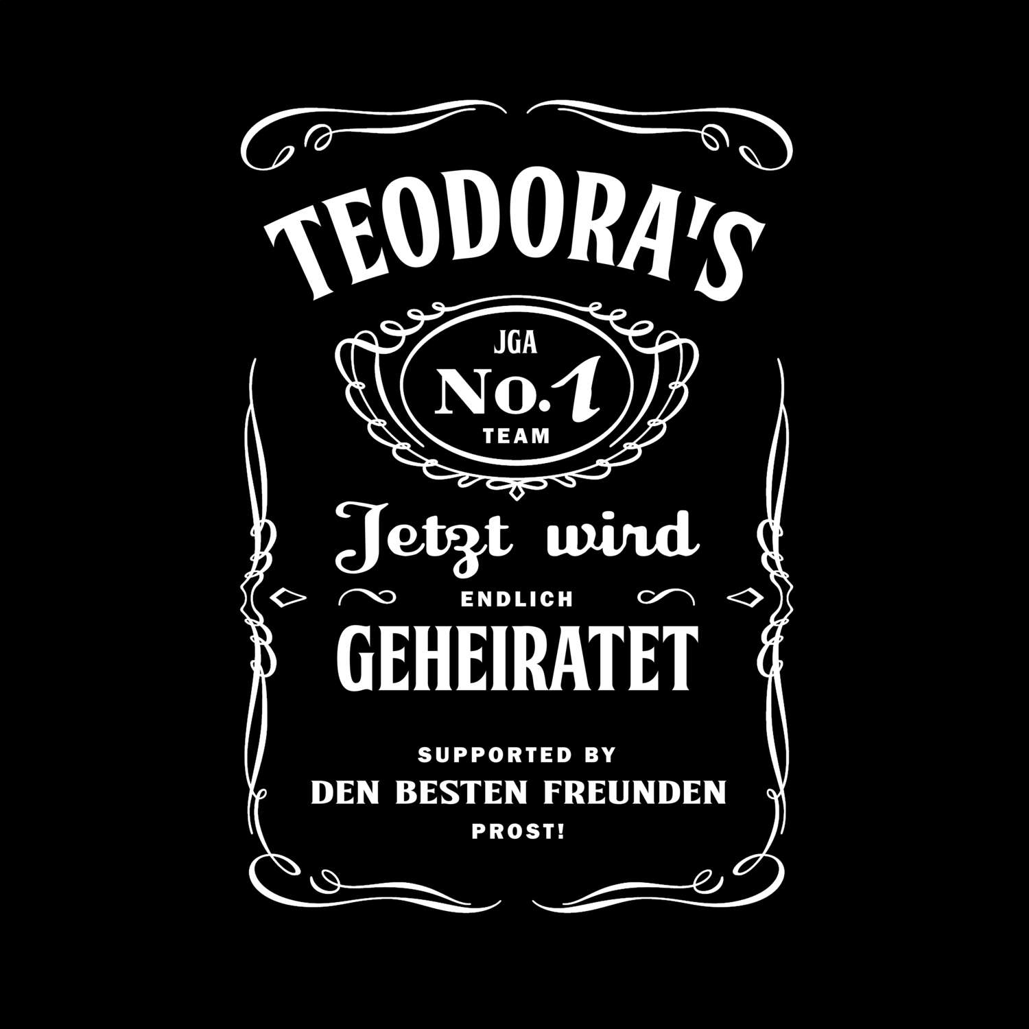 JGA T-Shirt »Jackie« für den Namen »Teodora«