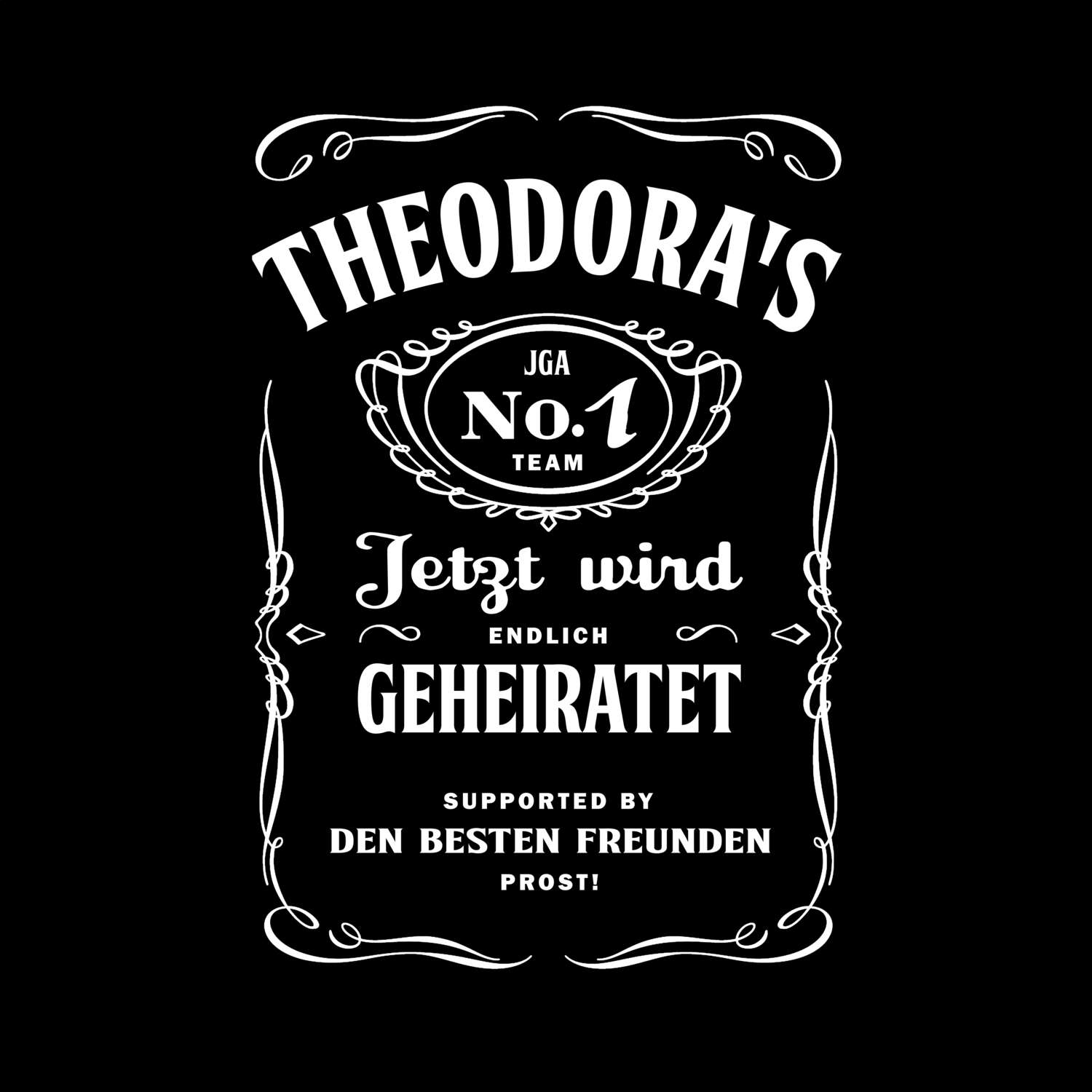 JGA T-Shirt »Jackie« für den Namen »Theodora«