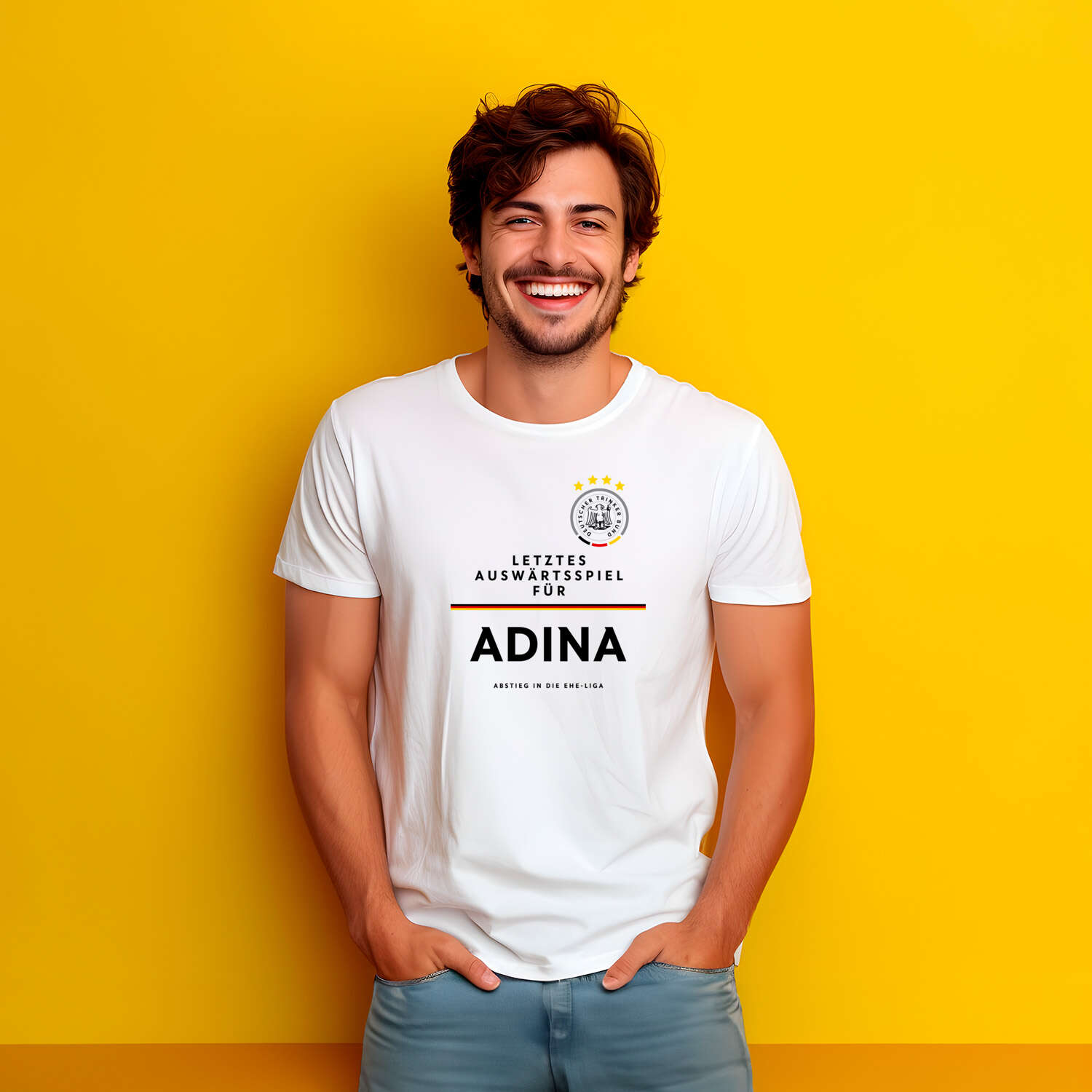 JGA T-Shirt »Letzte Auswärtstour« für den Namen »Adina«