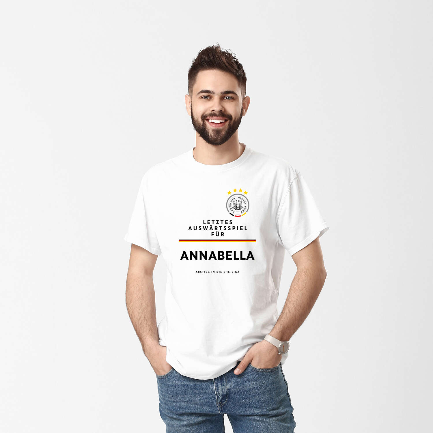 JGA T-Shirt »Letzte Auswärtstour« für den Namen »Annabella«