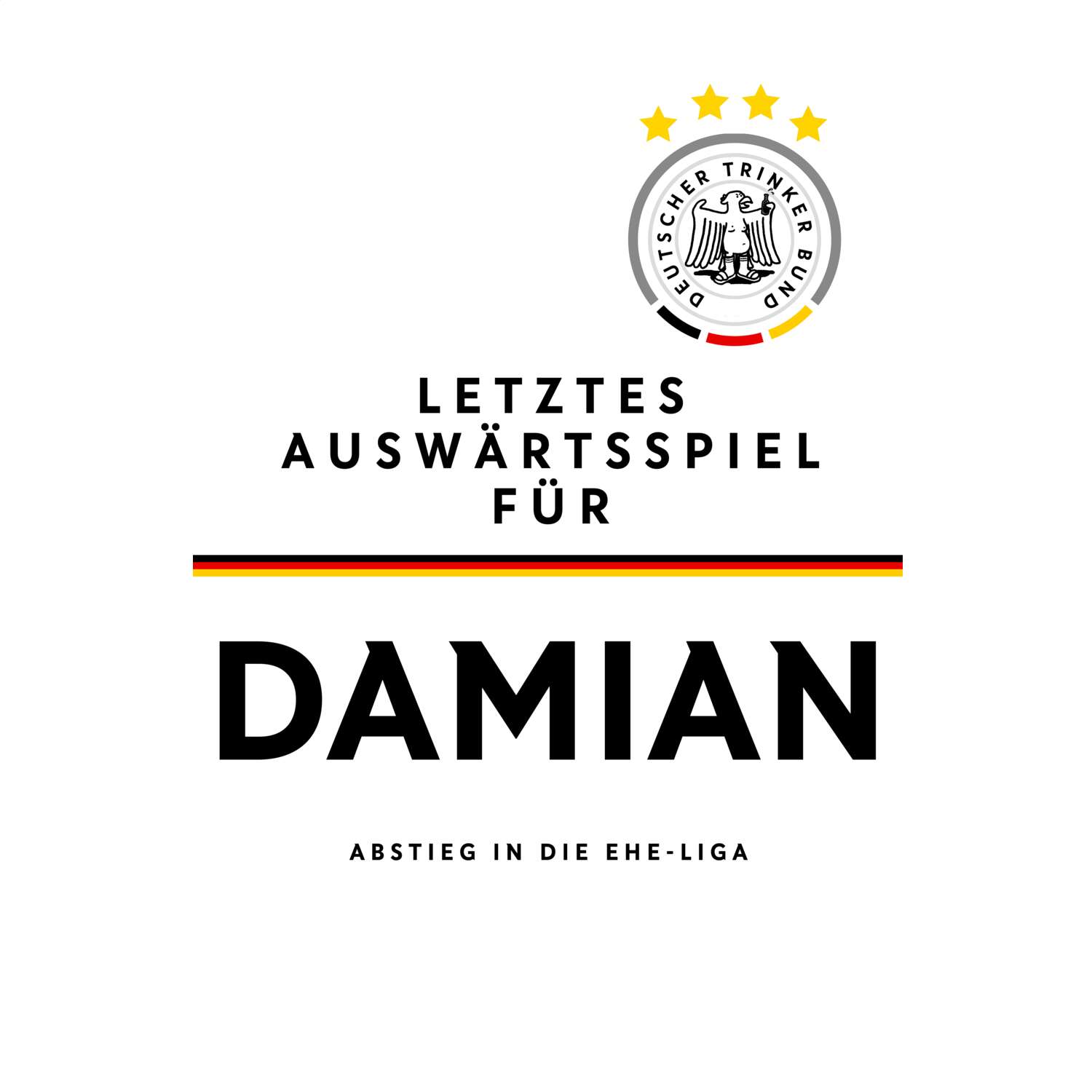 JGA T-Shirt »Letzte Auswärtstour« für den Namen »Damian«