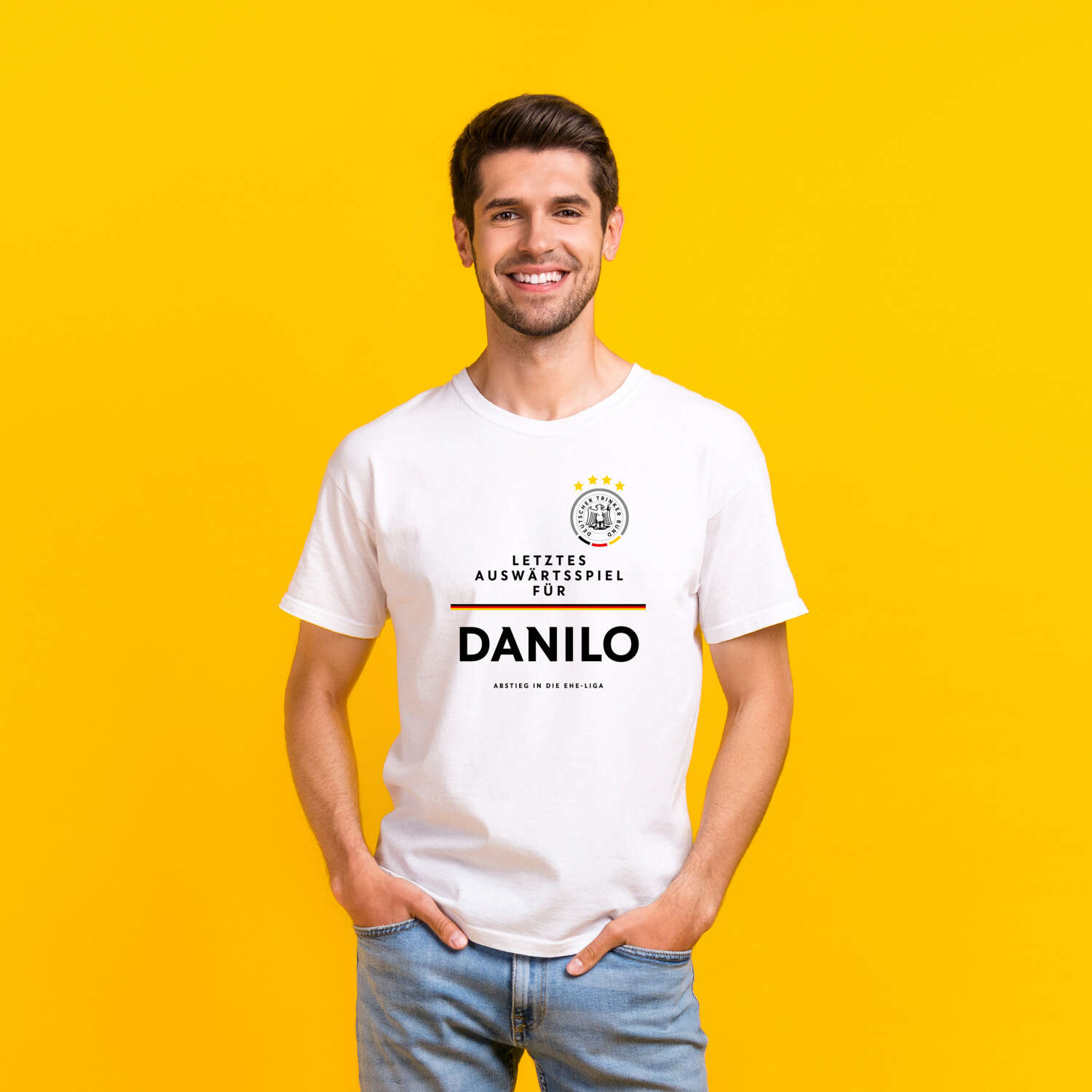 JGA T-Shirt »Letzte Auswärtstour« für den Namen »Danilo«