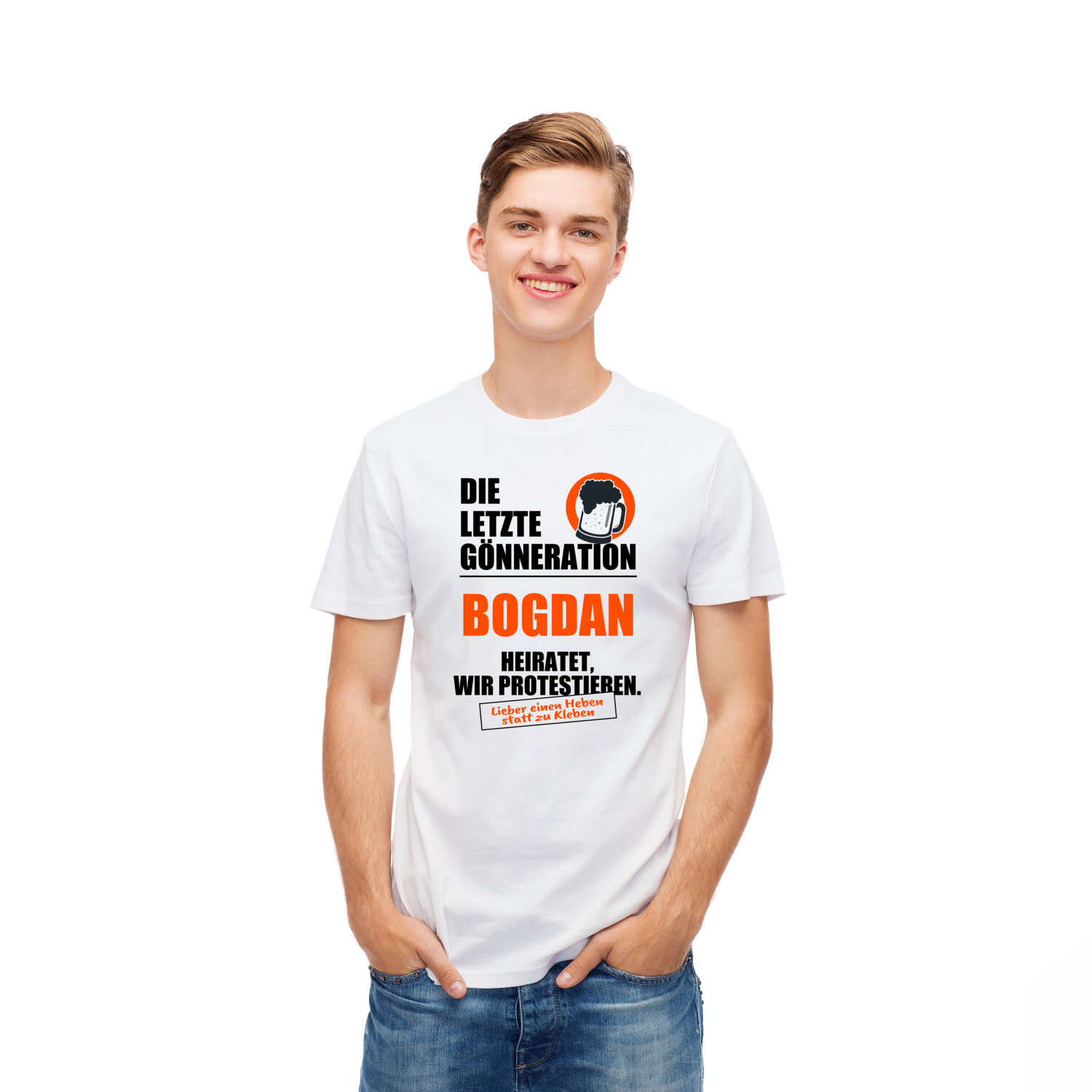 JGA T-Shirt »Letzte Gönneration« für den Namen »Bogdan«