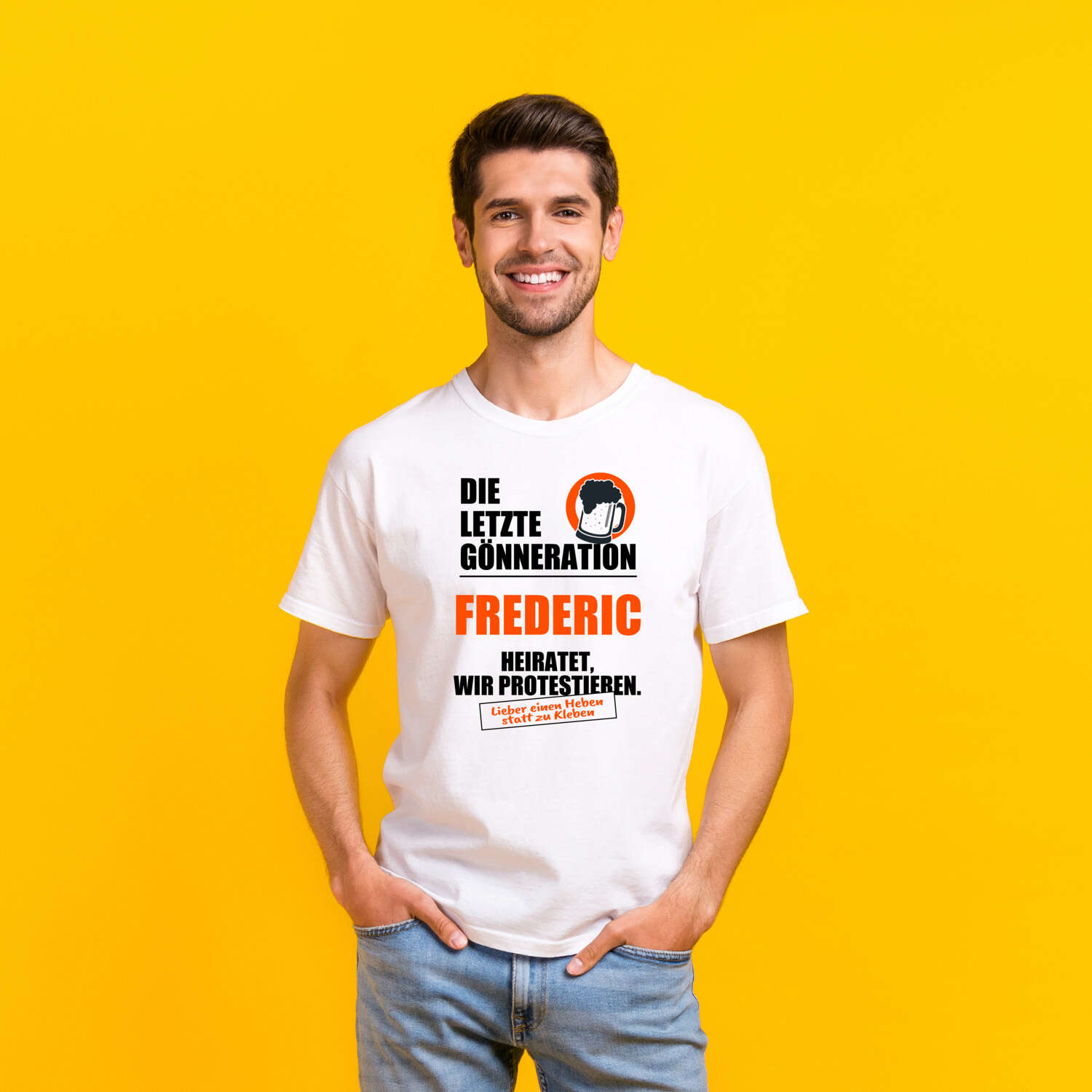 JGA T-Shirt »Letzte Gönneration« für den Namen »Frederic«