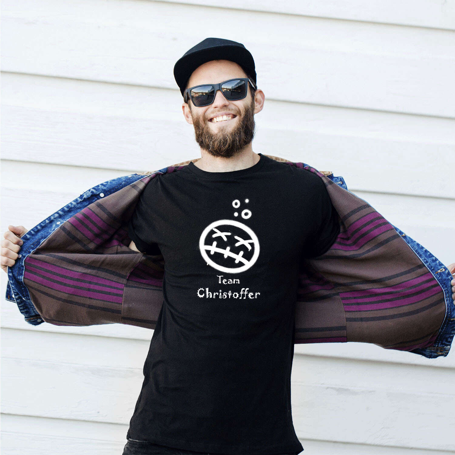 JGA T-Shirt »Drunken Smiley« für den Namen »Christoffer«
