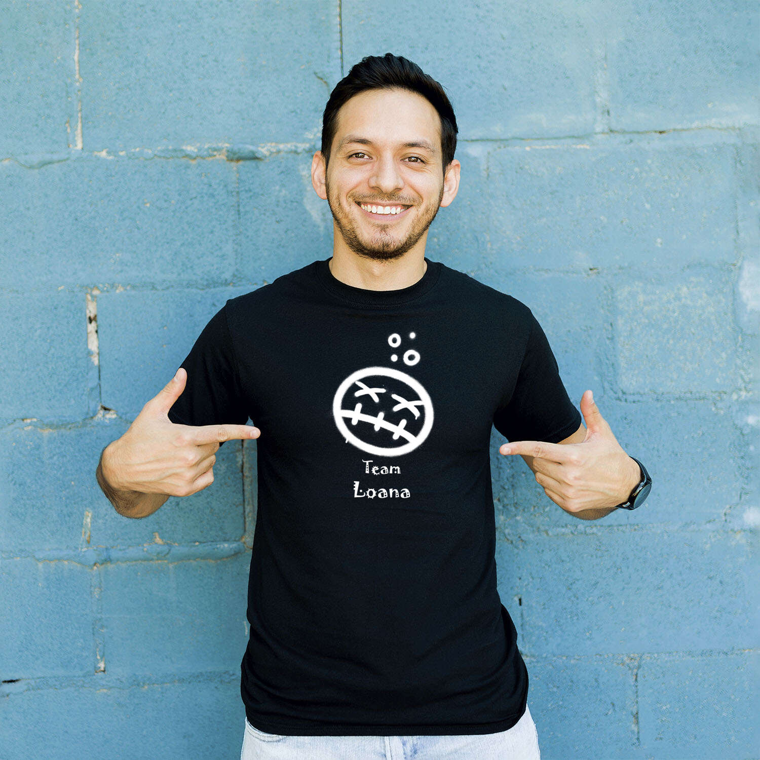 JGA T-Shirt »Drunken Smiley« für den Namen »Loana«