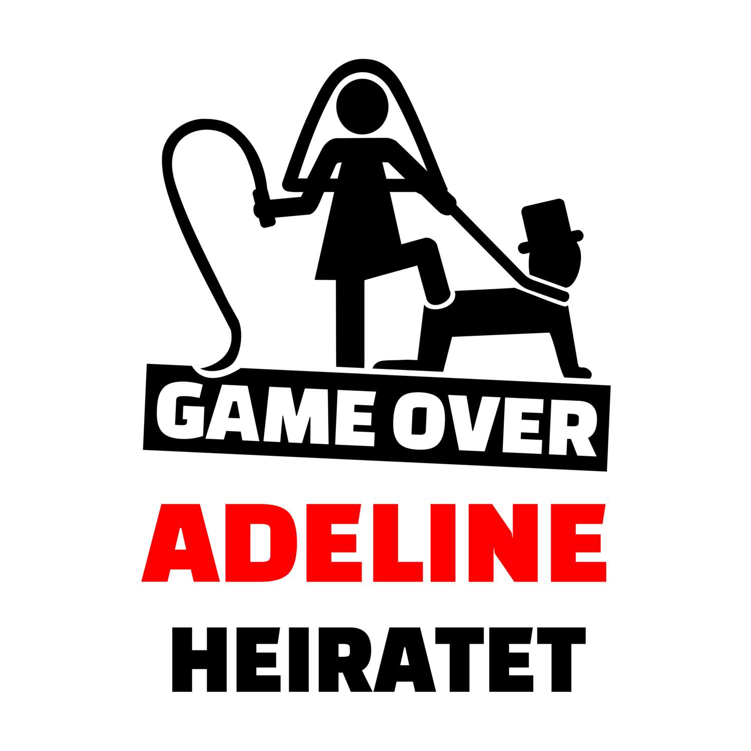 JGA T-Shirt »Game Over« für den Namen »Adeline«