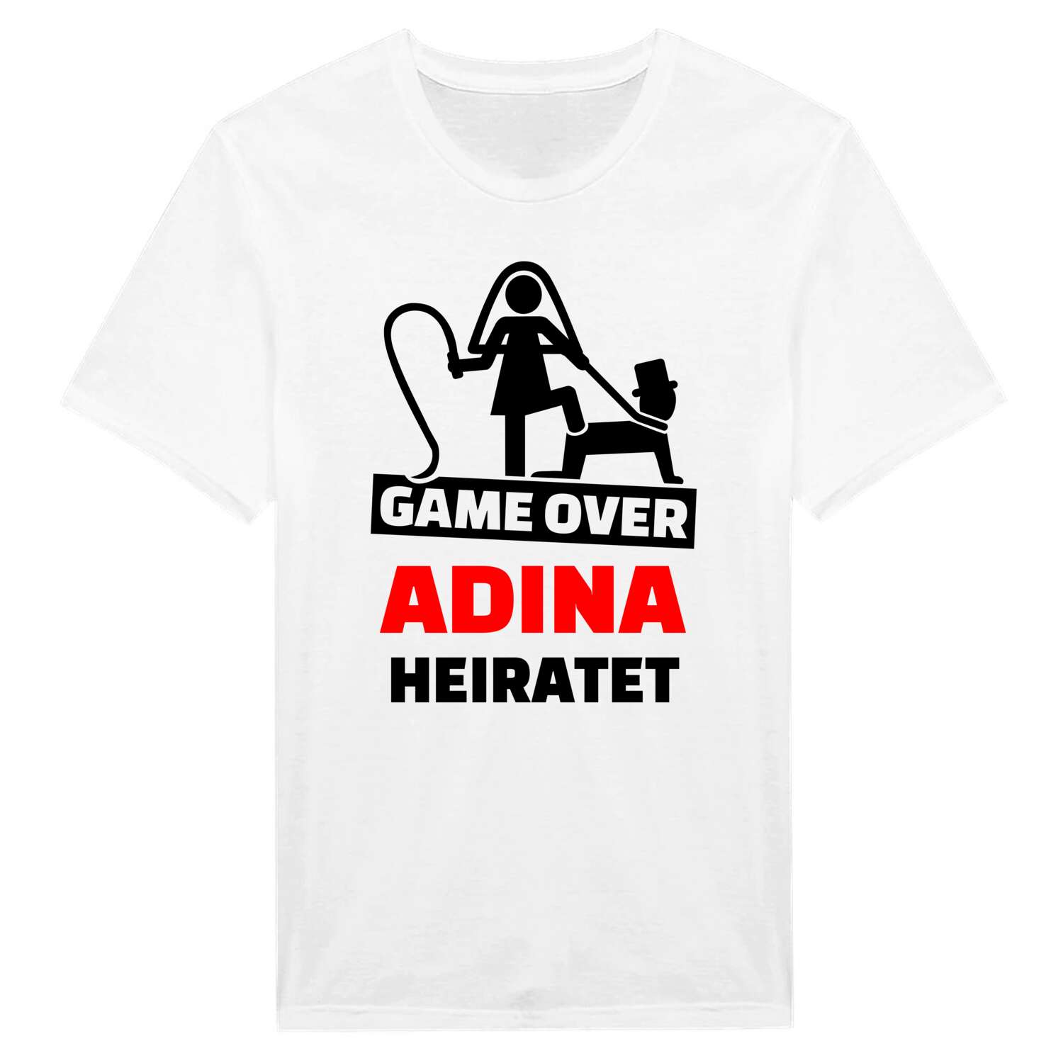 JGA T-Shirt »Game Over« für den Namen »Adina«