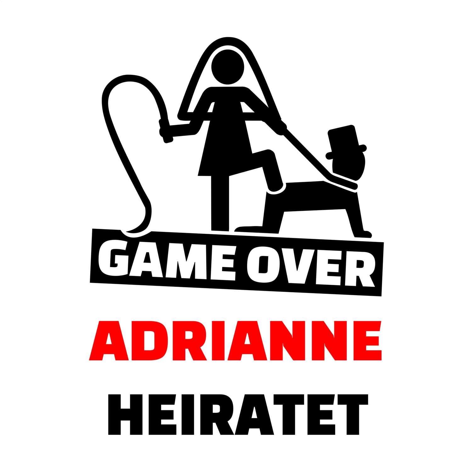 JGA T-Shirt »Game Over« für den Namen »Adrianne«