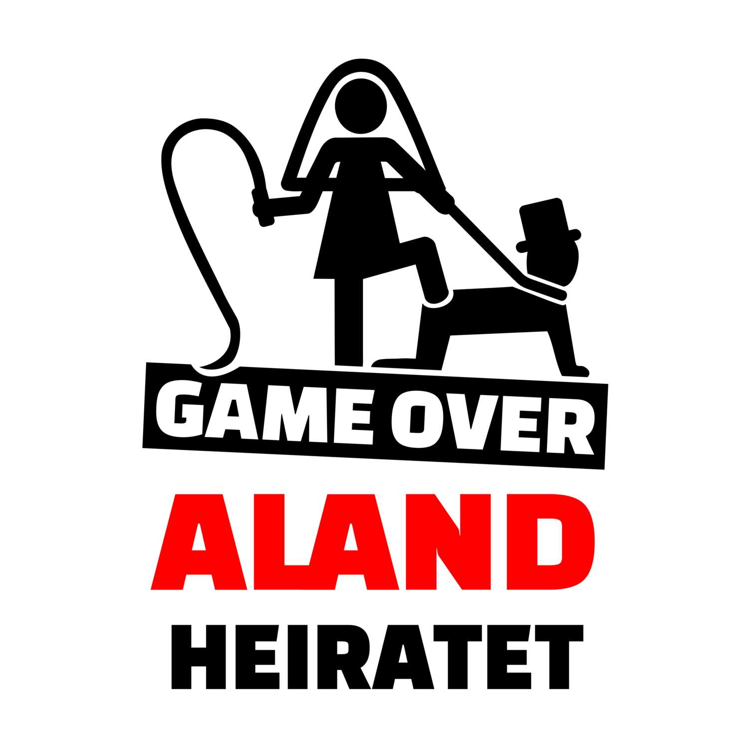 JGA T-Shirt »Game Over« für den Namen »Aland«