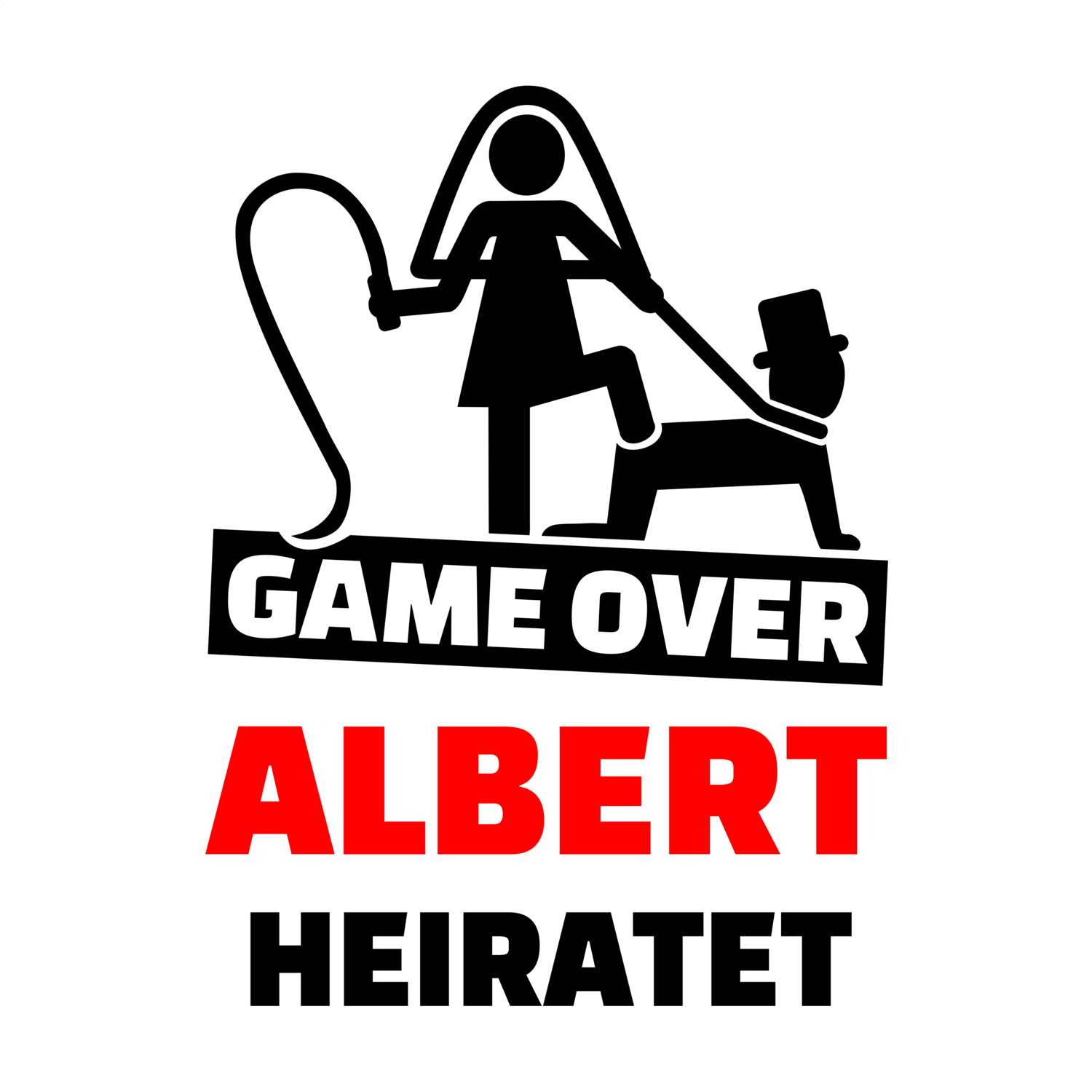 JGA T-Shirt »Game Over« für den Namen »Albert«