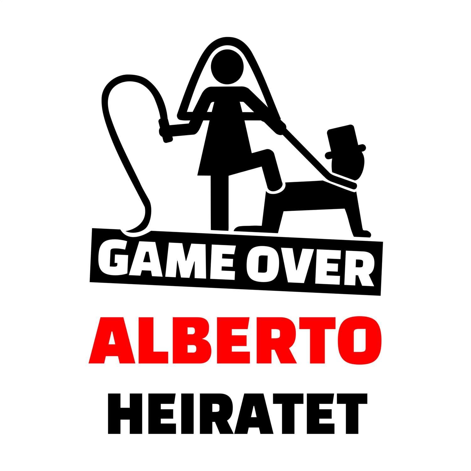 JGA T-Shirt »Game Over« für den Namen »Alberto«