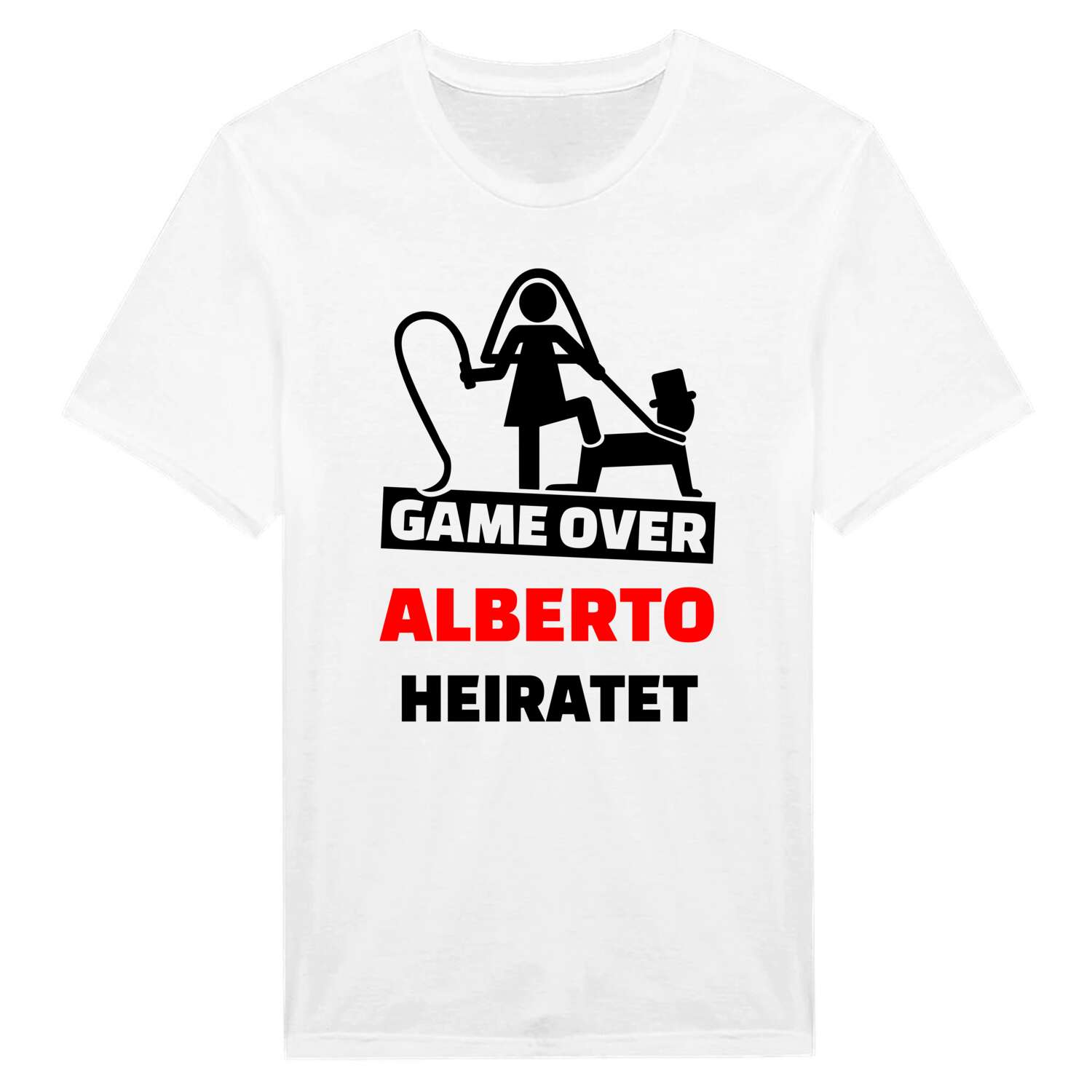 JGA T-Shirt »Game Over« für den Namen »Alberto«
