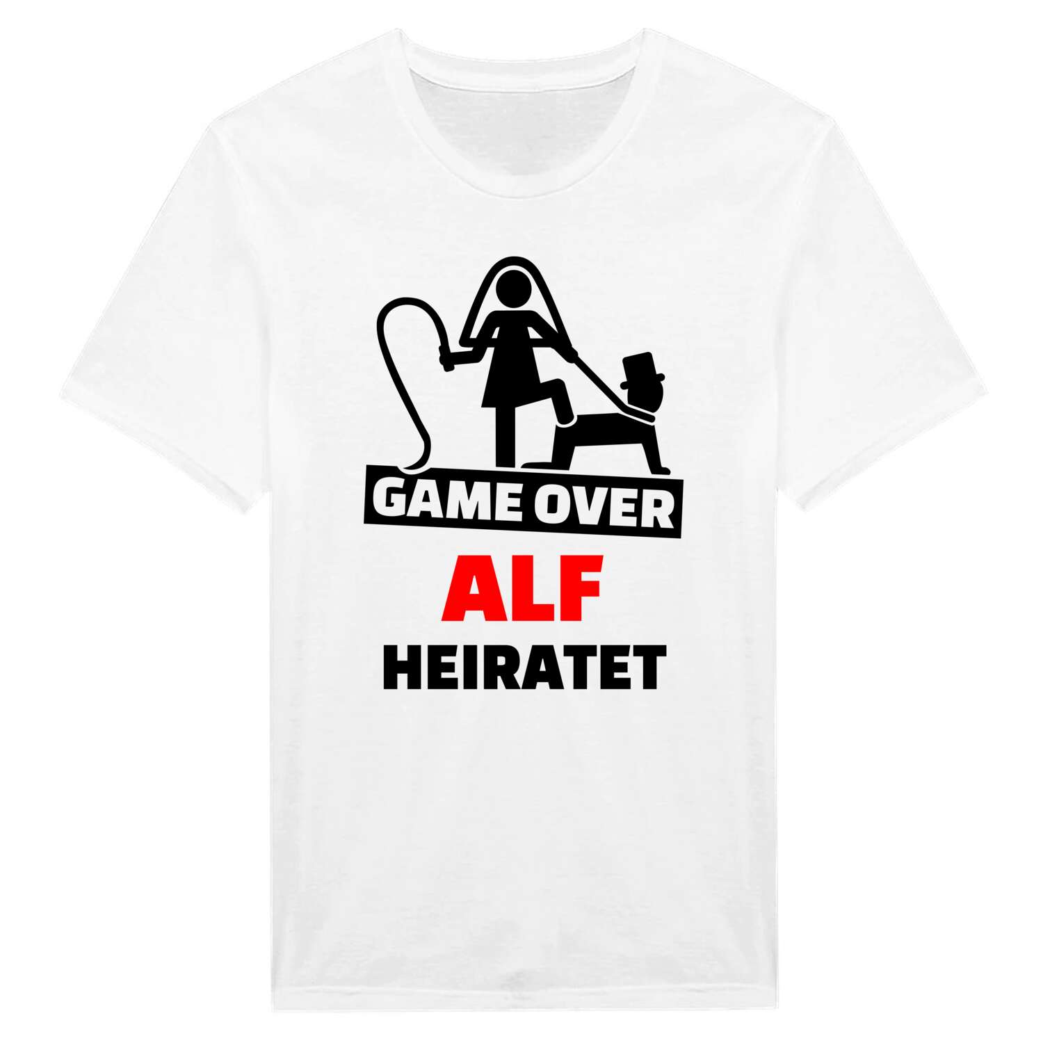 JGA T-Shirt »Game Over« für den Namen »Alf«