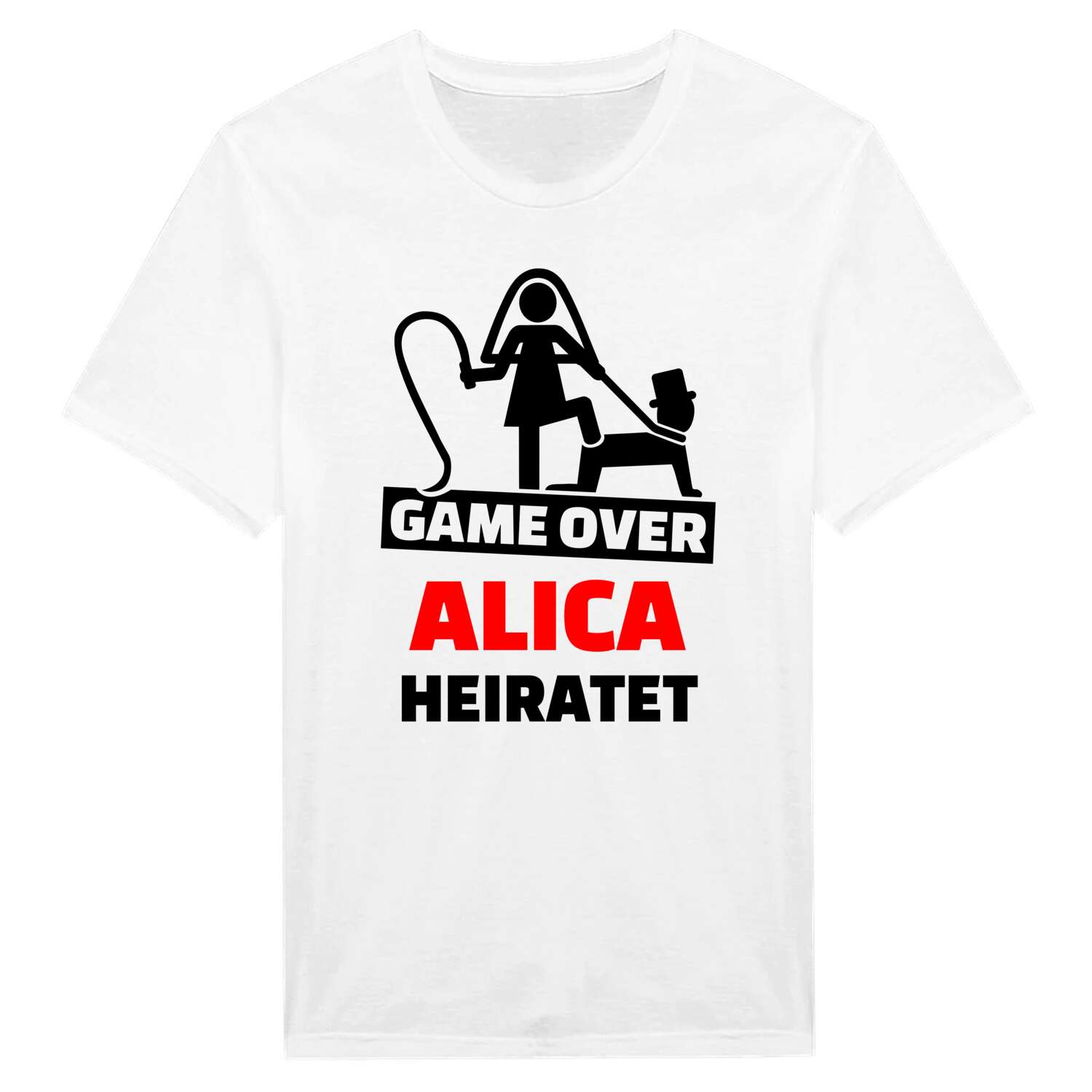 JGA T-Shirt »Game Over« für den Namen »Alica«