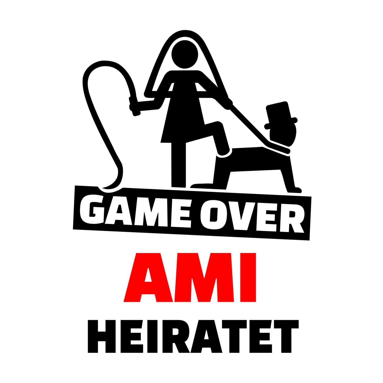 JGA T-Shirt »Game Over« für den Namen »Ami«