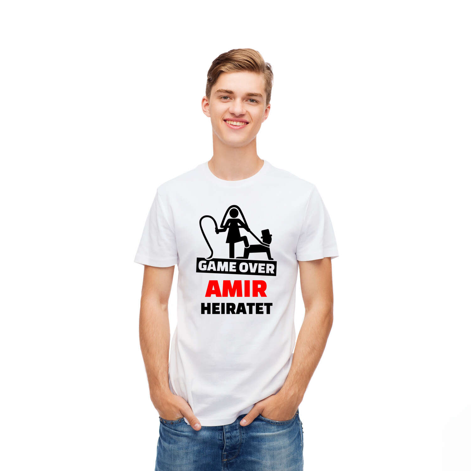 JGA T-Shirt »Game Over« für den Namen »Amir«