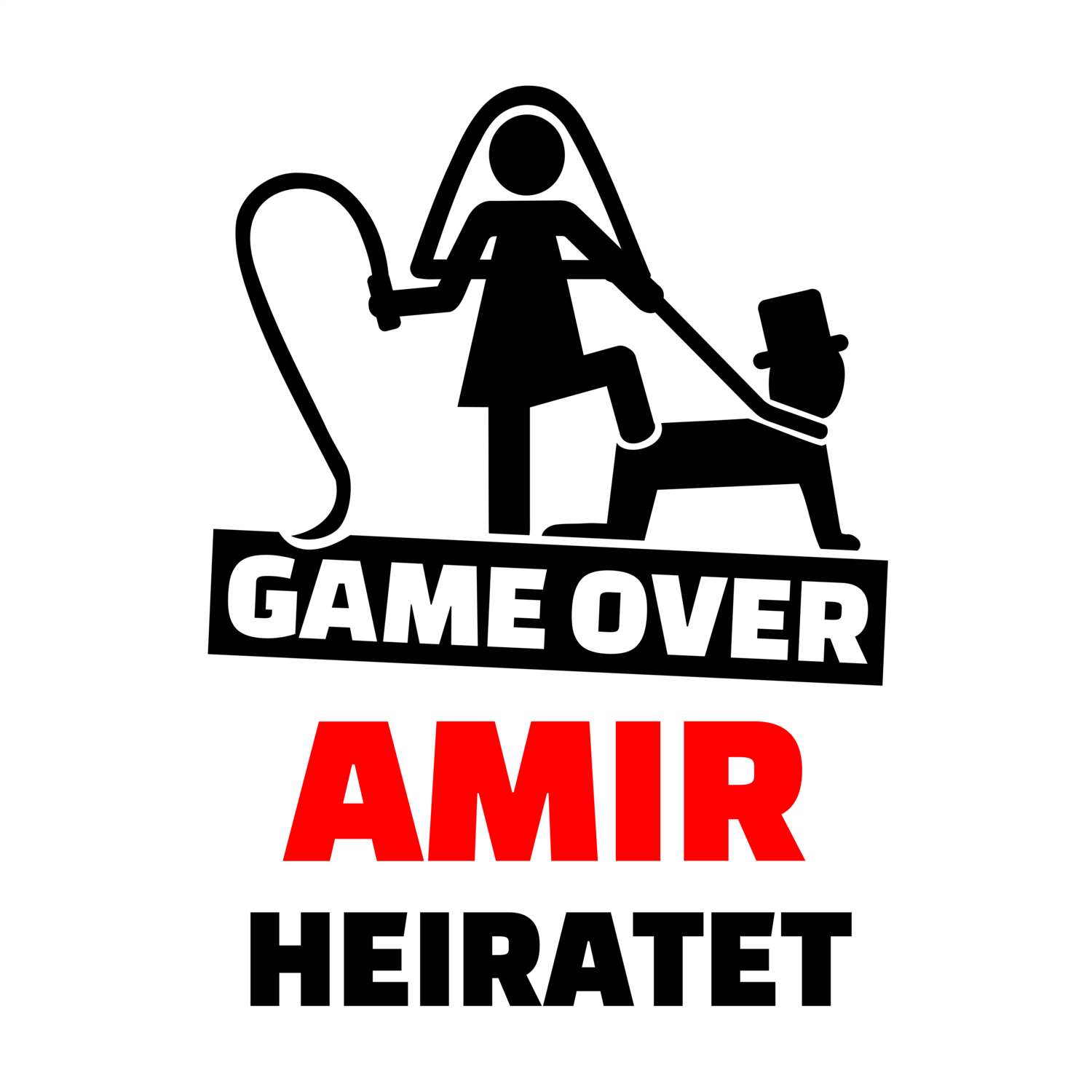 JGA T-Shirt »Game Over« für den Namen »Amir«