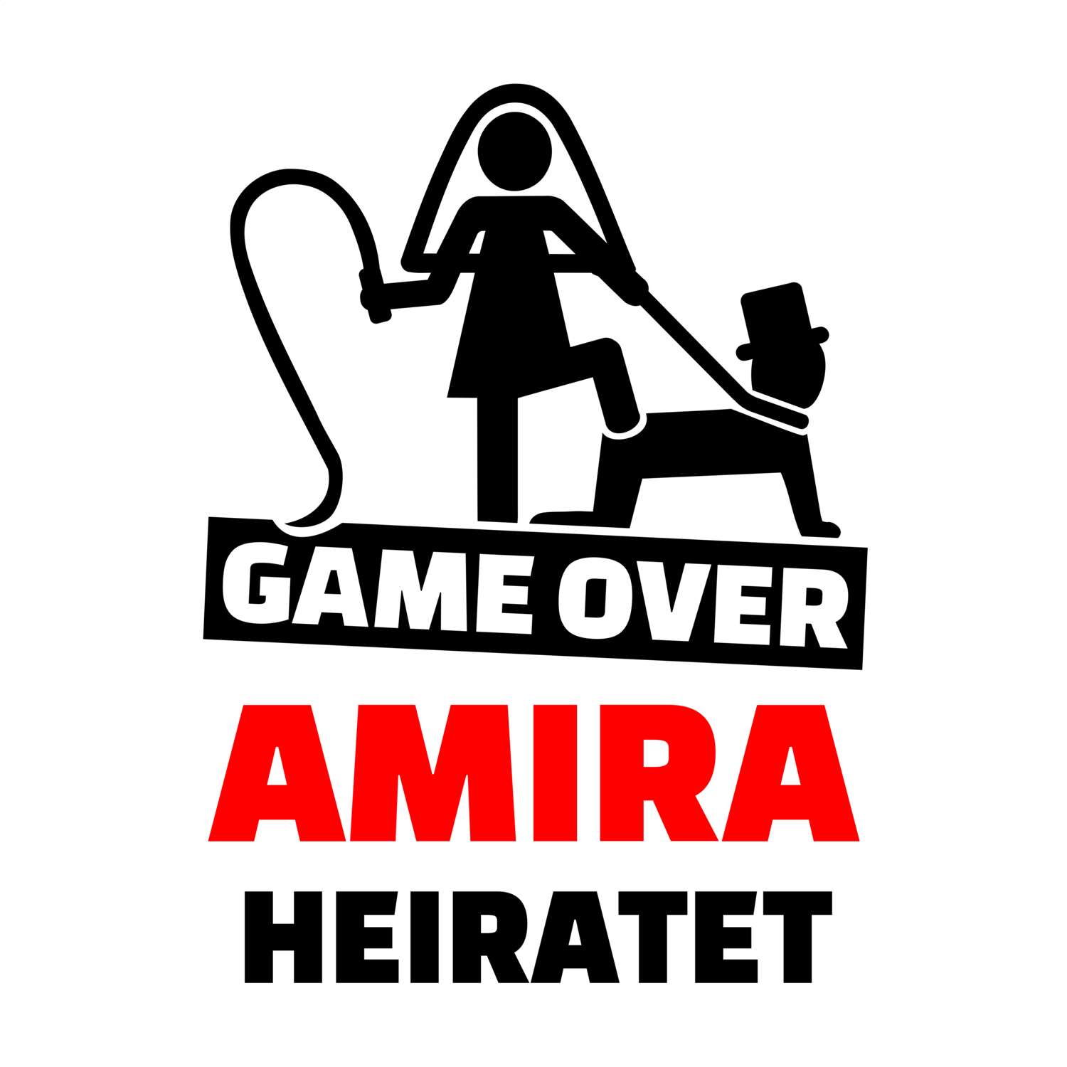 JGA T-Shirt »Game Over« für den Namen »Amira«