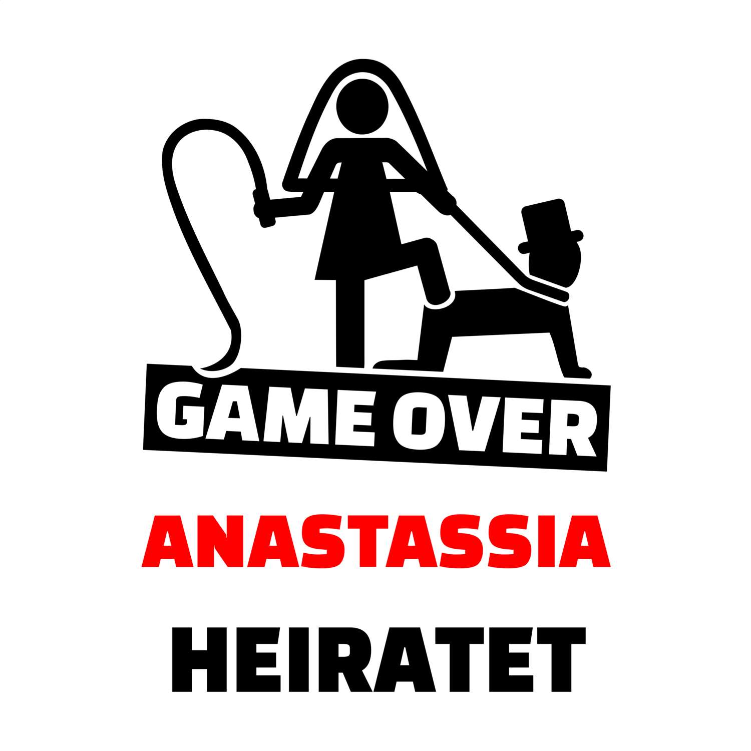JGA T-Shirt »Game Over« für den Namen »Anastassia«