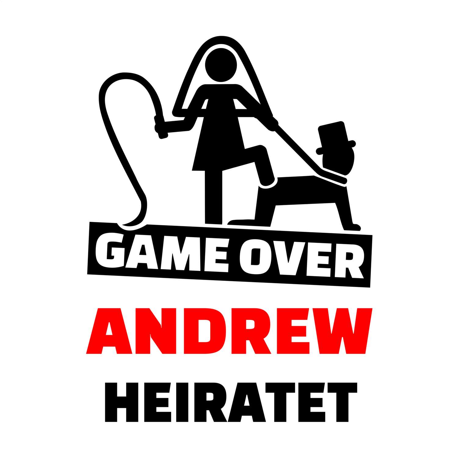 JGA T-Shirt »Game Over« für den Namen »Andrew«