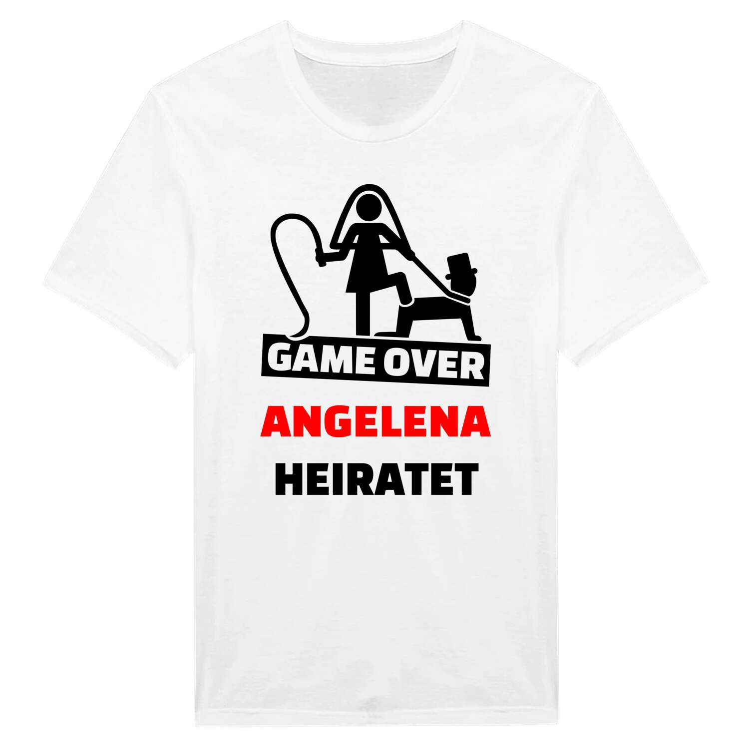 JGA T-Shirt »Game Over« für den Namen »Angelena«