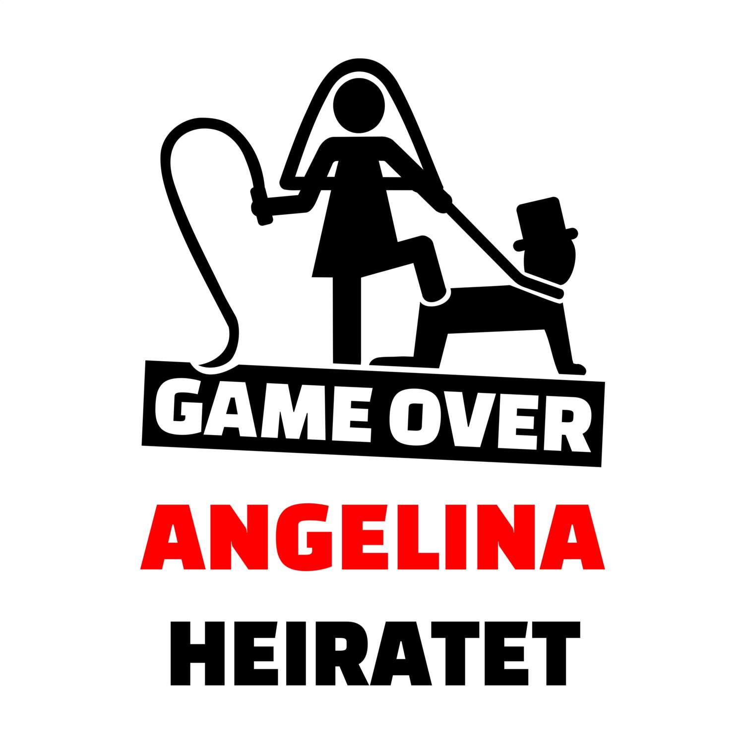 JGA T-Shirt »Game Over« für den Namen »Angelina«