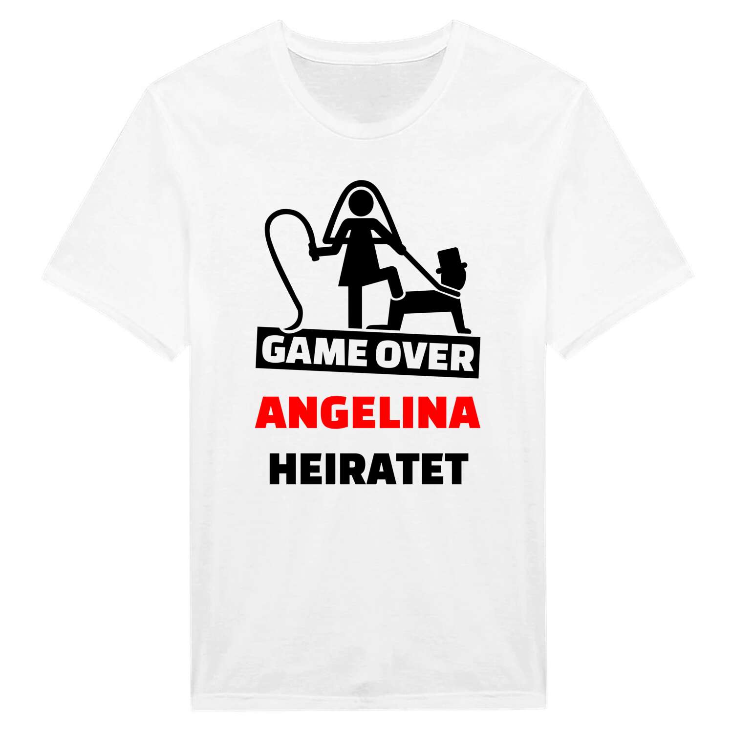 JGA T-Shirt »Game Over« für den Namen »Angelina«
