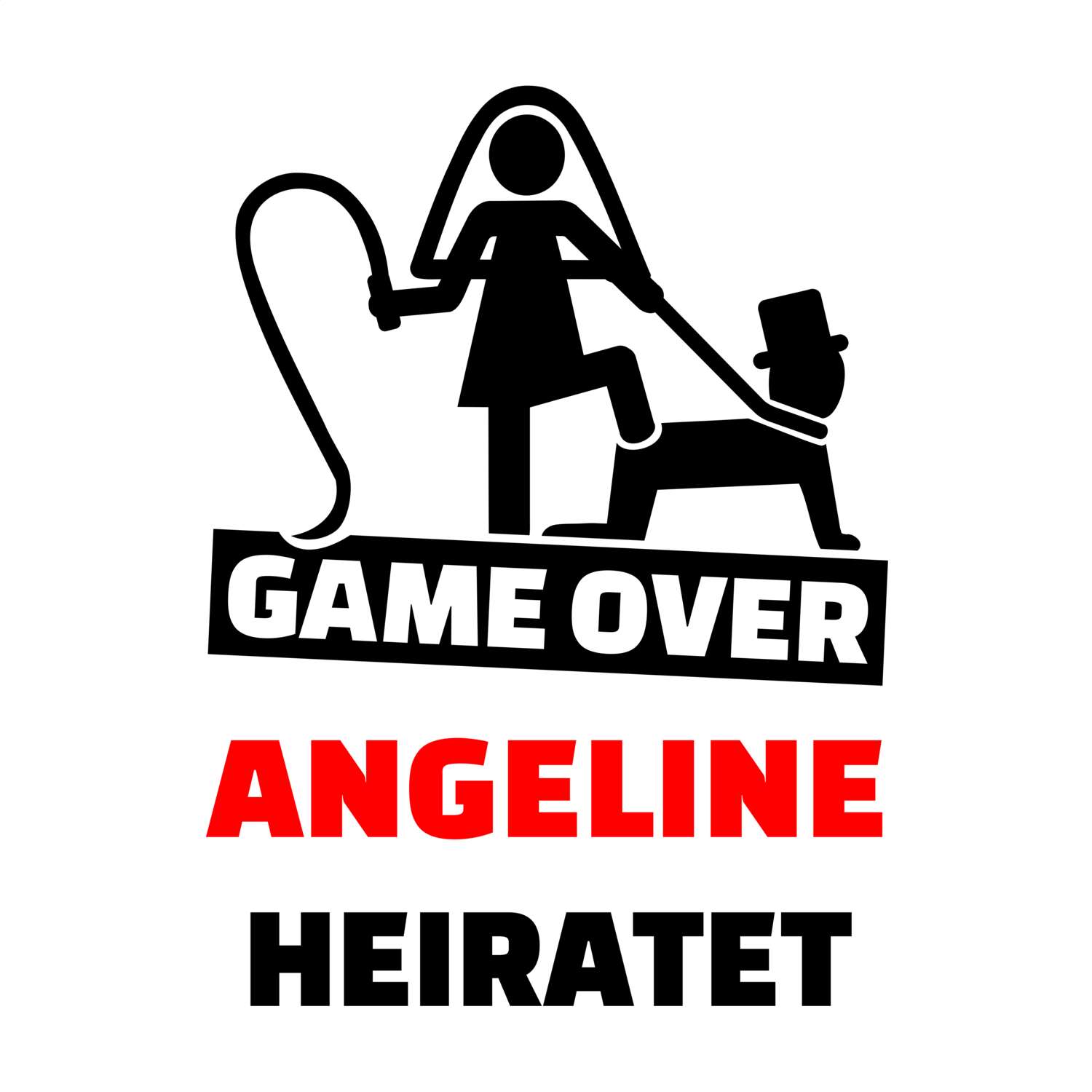 JGA T-Shirt »Game Over« für den Namen »Angeline«