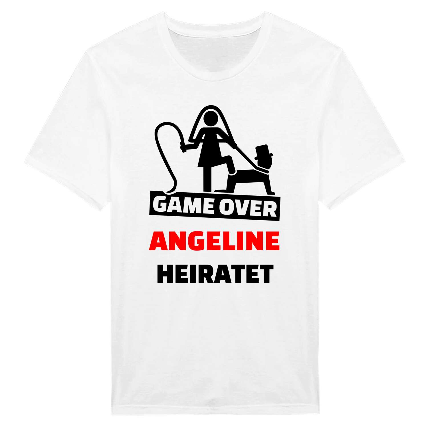 JGA T-Shirt »Game Over« für den Namen »Angeline«