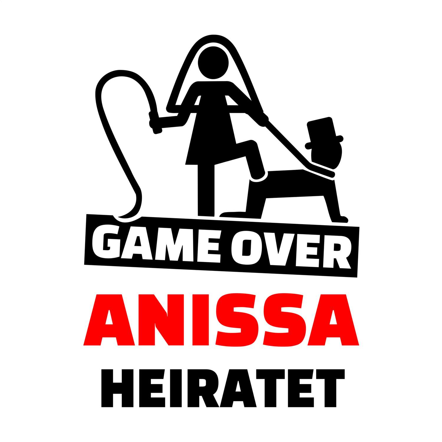 JGA T-Shirt »Game Over« für den Namen »Anissa«