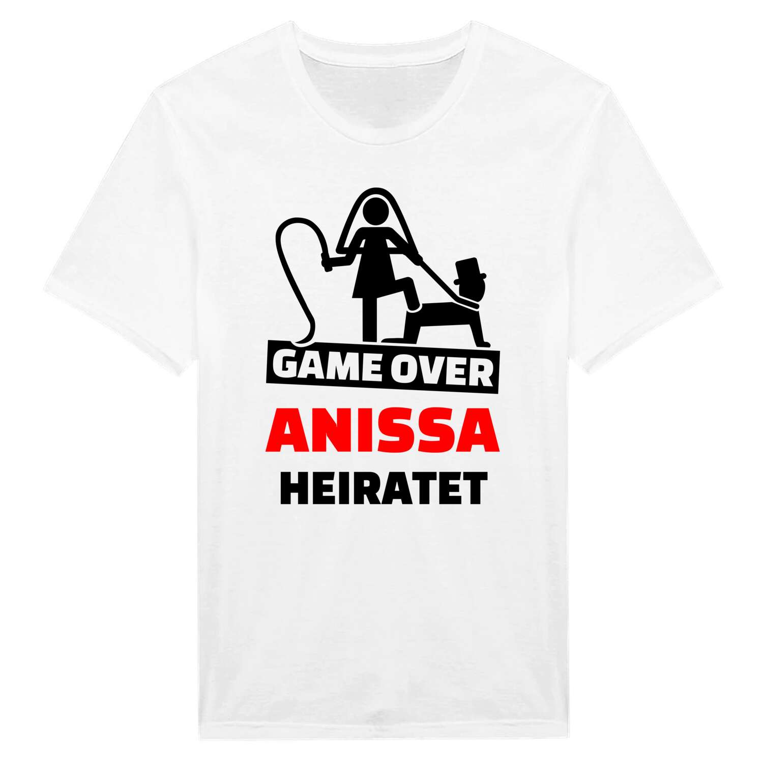JGA T-Shirt »Game Over« für den Namen »Anissa«