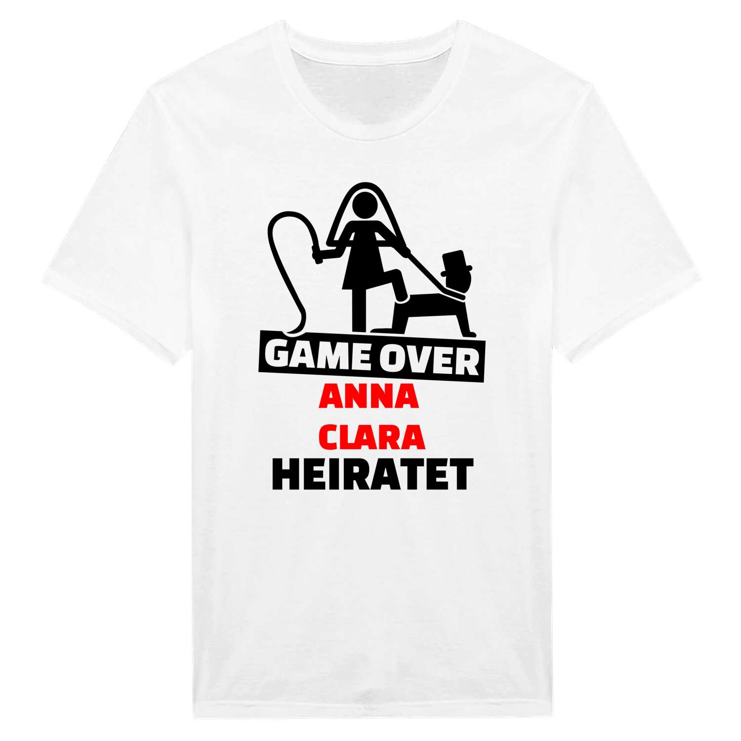JGA T-Shirt »Game Over« für den Namen »Anna Clara«