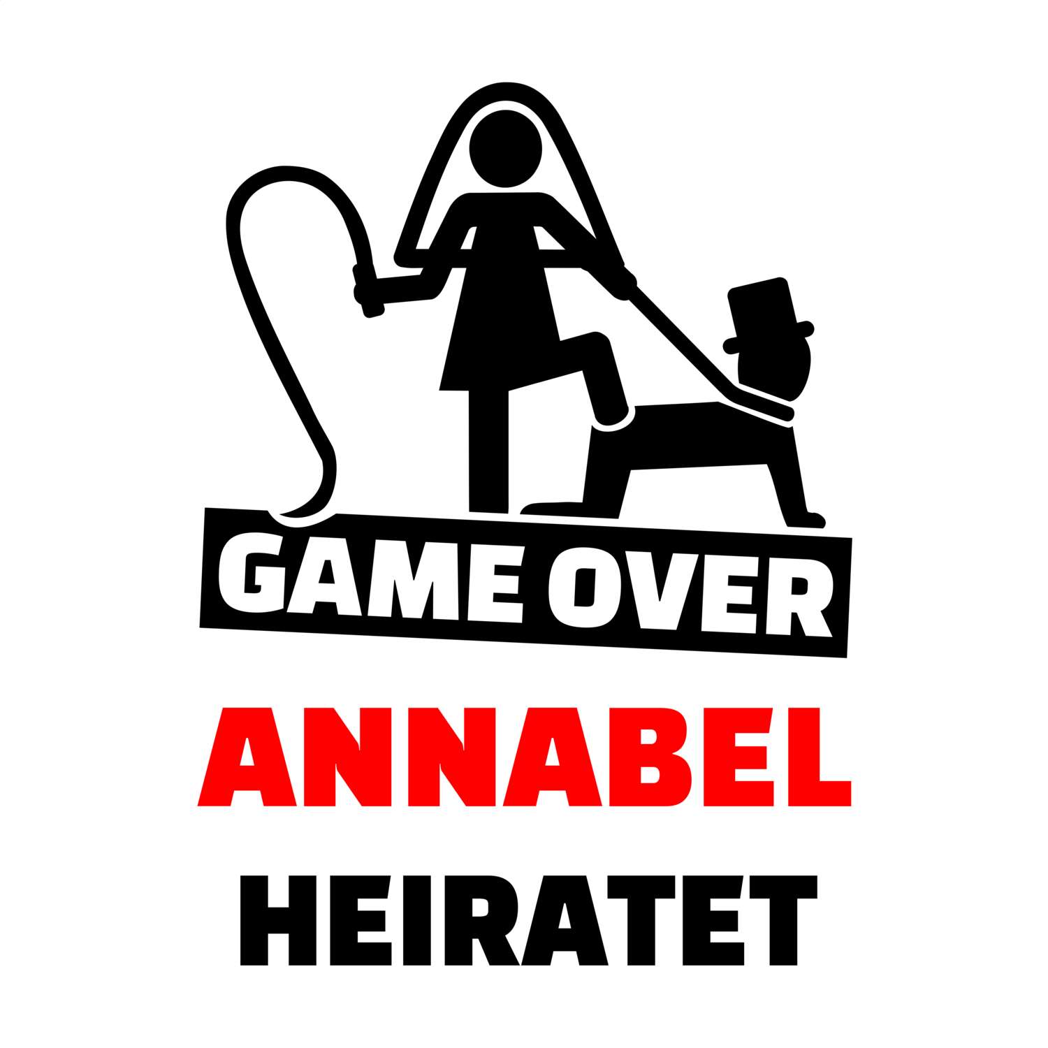 JGA T-Shirt »Game Over« für den Namen »Annabel«