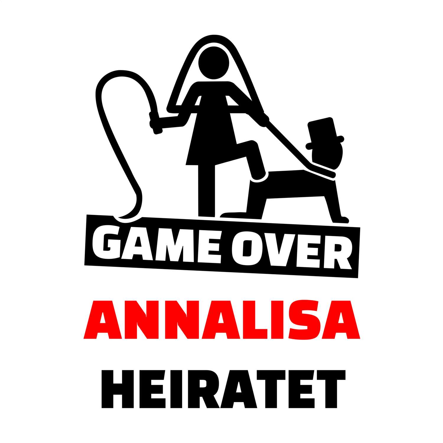JGA T-Shirt »Game Over« für den Namen »Annalisa«