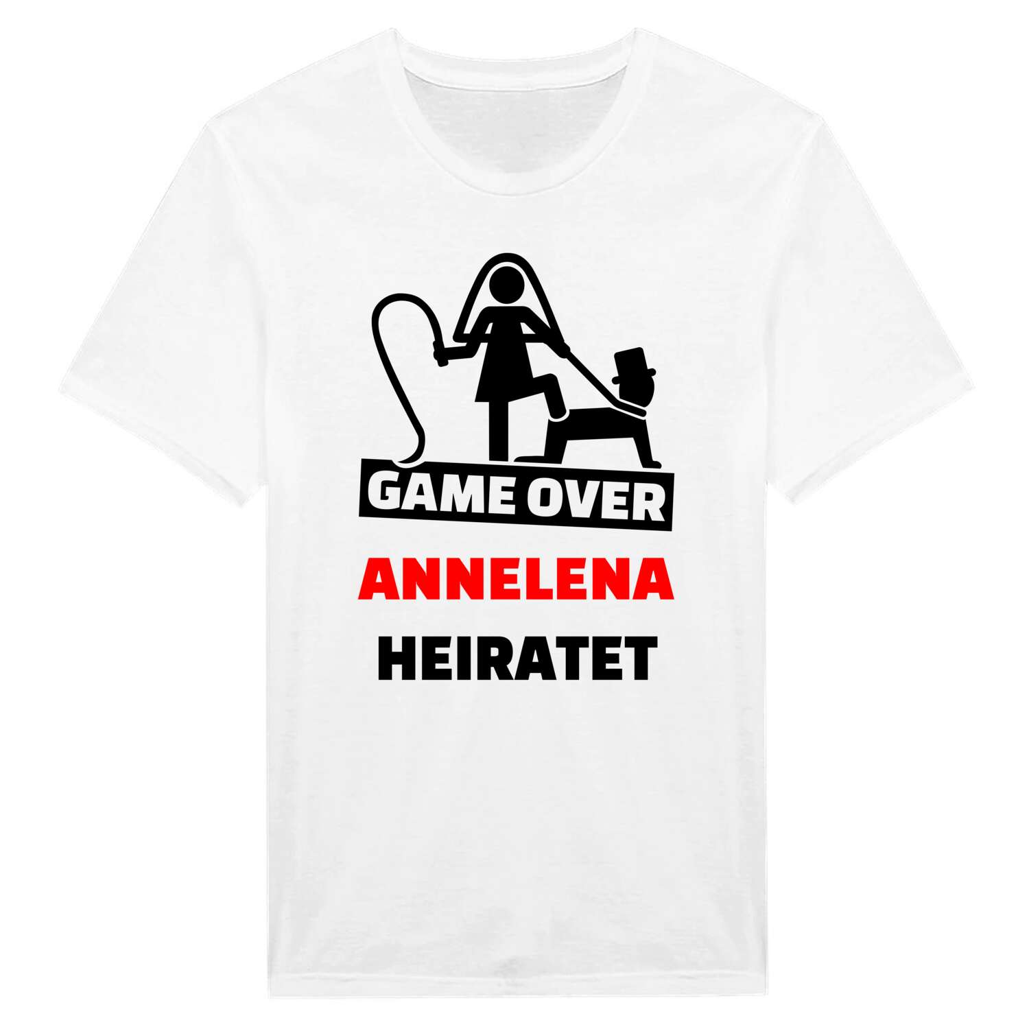 JGA T-Shirt »Game Over« für den Namen »Annelena«