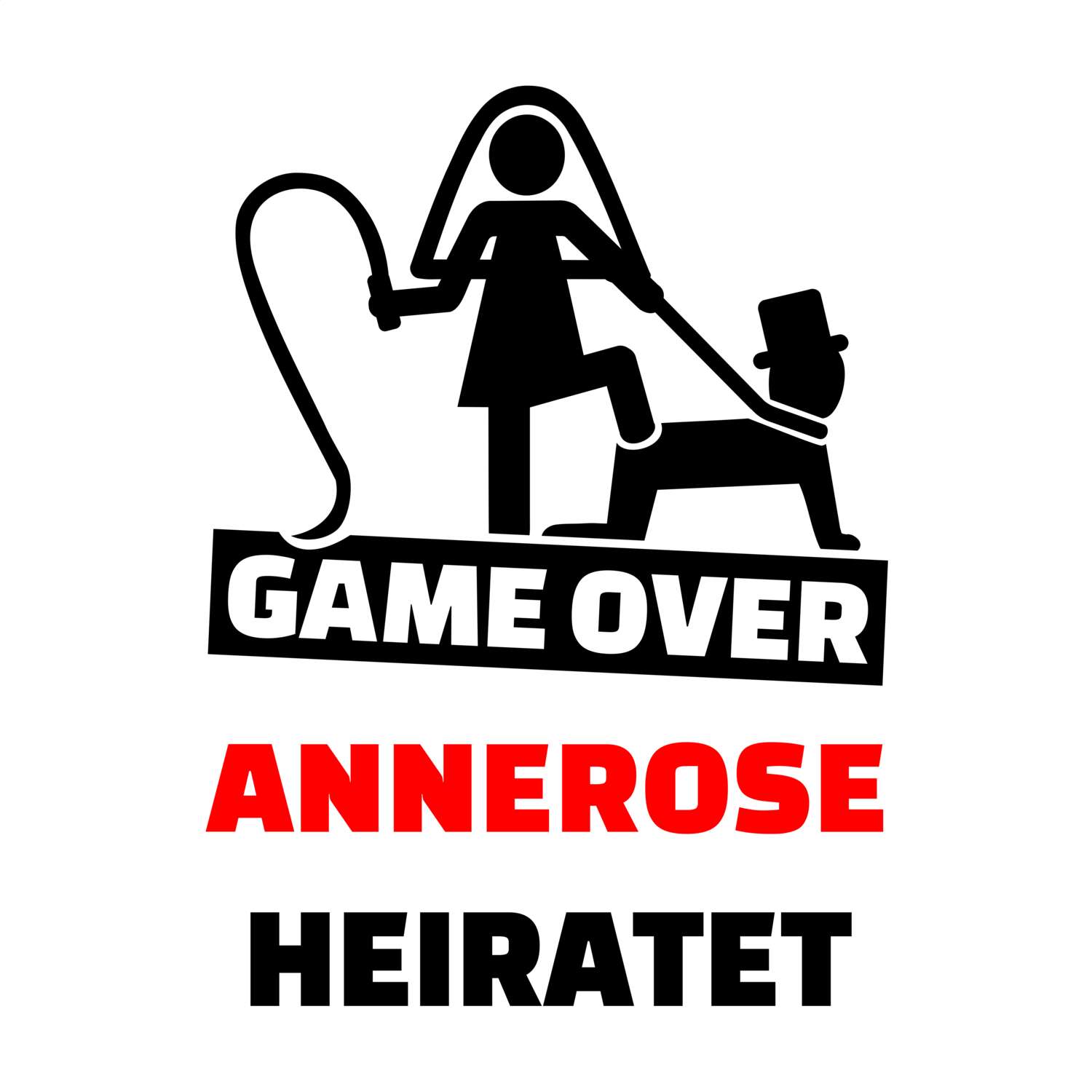 JGA T-Shirt »Game Over« für den Namen »Annerose«