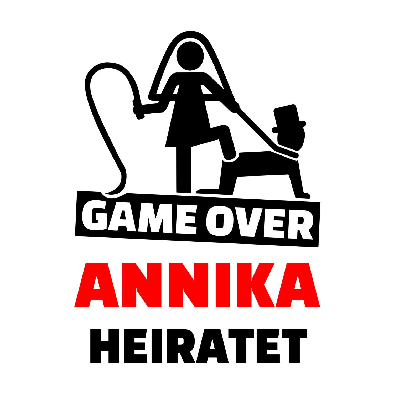 JGA T-Shirt »Game Over« für den Namen »Annika«