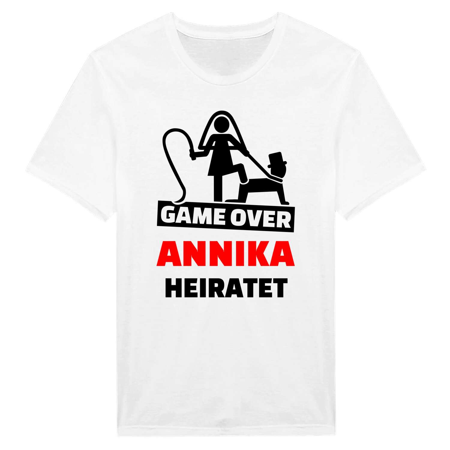 JGA T-Shirt »Game Over« für den Namen »Annika«