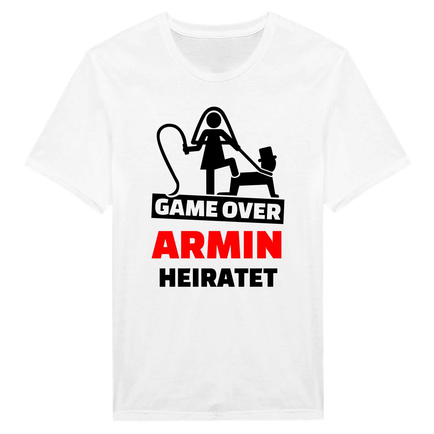 JGA T-Shirt »Game Over« für den Namen »Armin«