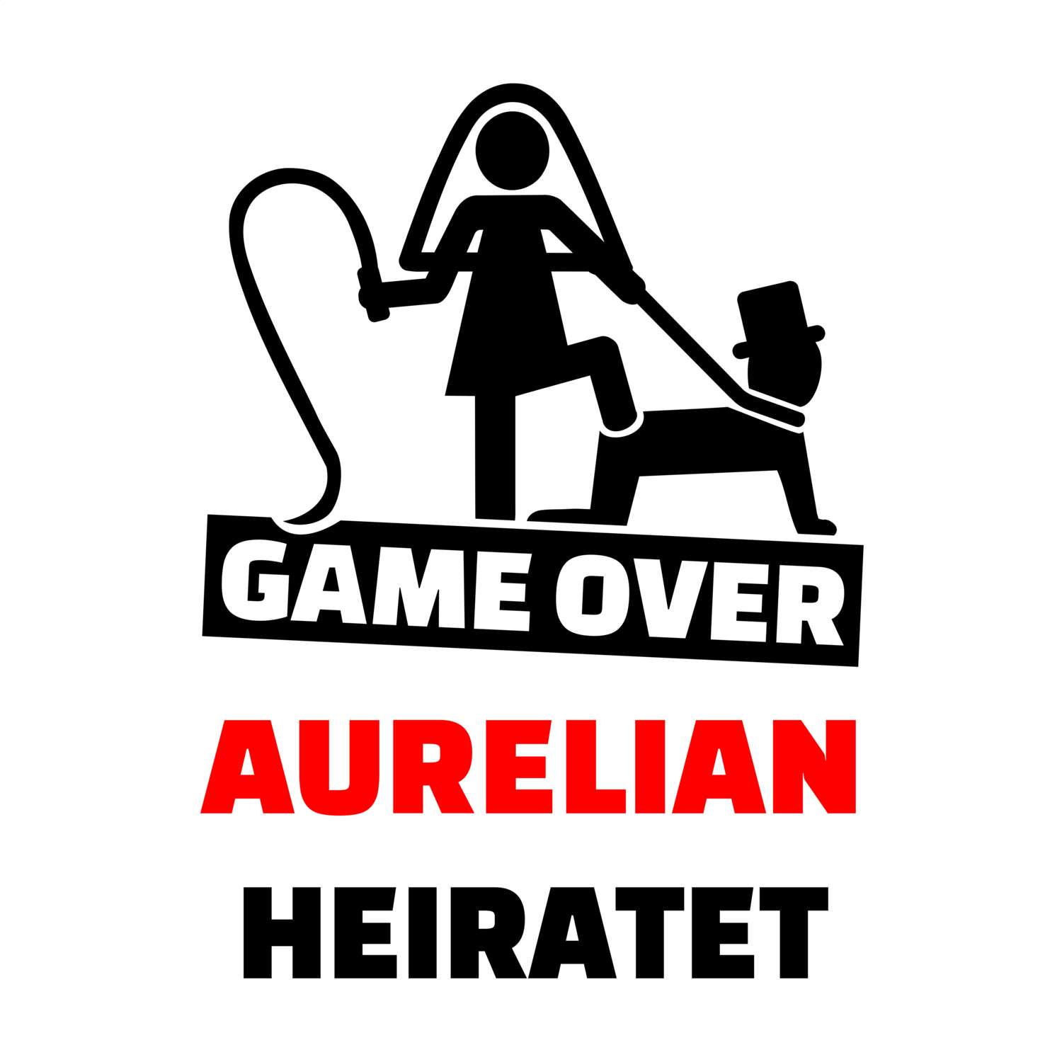 JGA T-Shirt »Game Over« für den Namen »Aurelian«