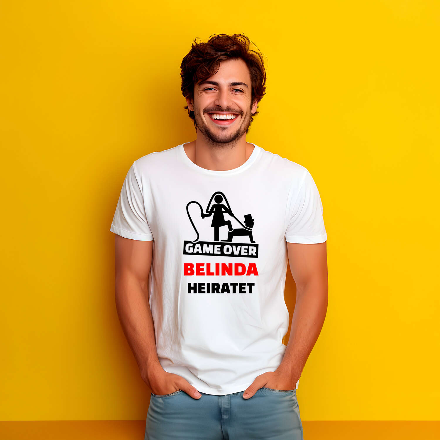 JGA T-Shirt »Game Over« für den Namen »Belinda«