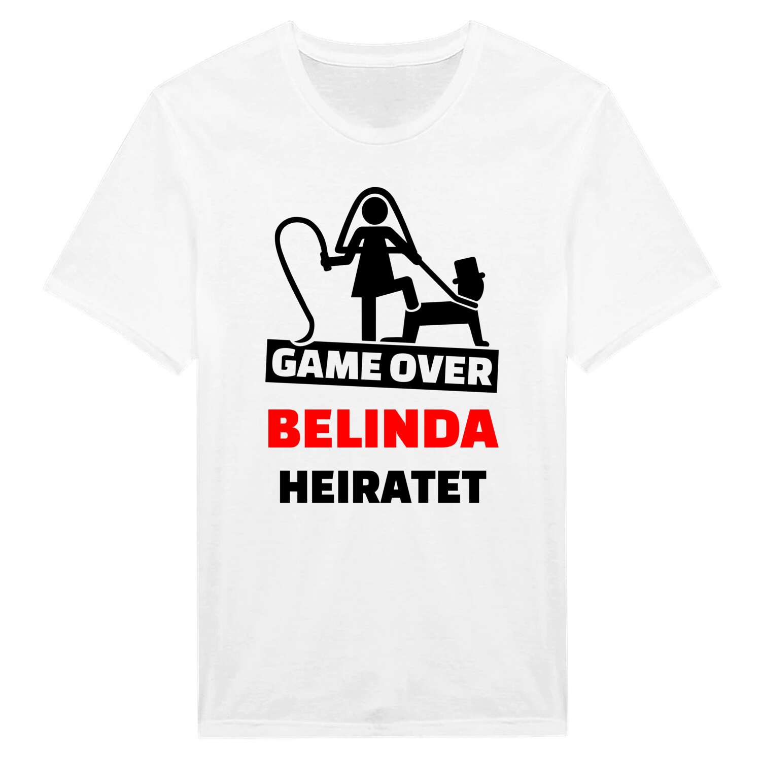 JGA T-Shirt »Game Over« für den Namen »Belinda«