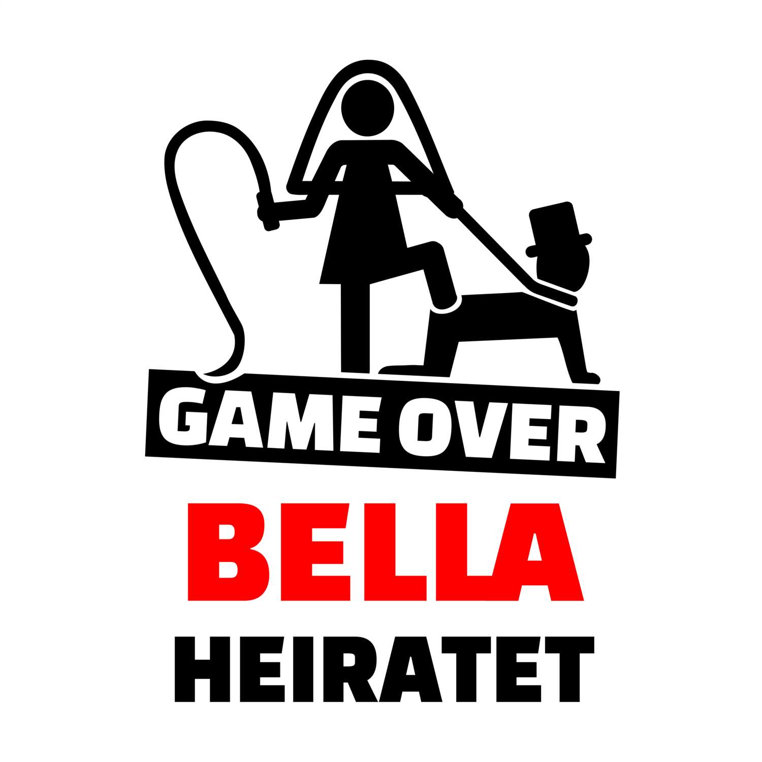 JGA T-Shirt »Game Over« für den Namen »Bella«