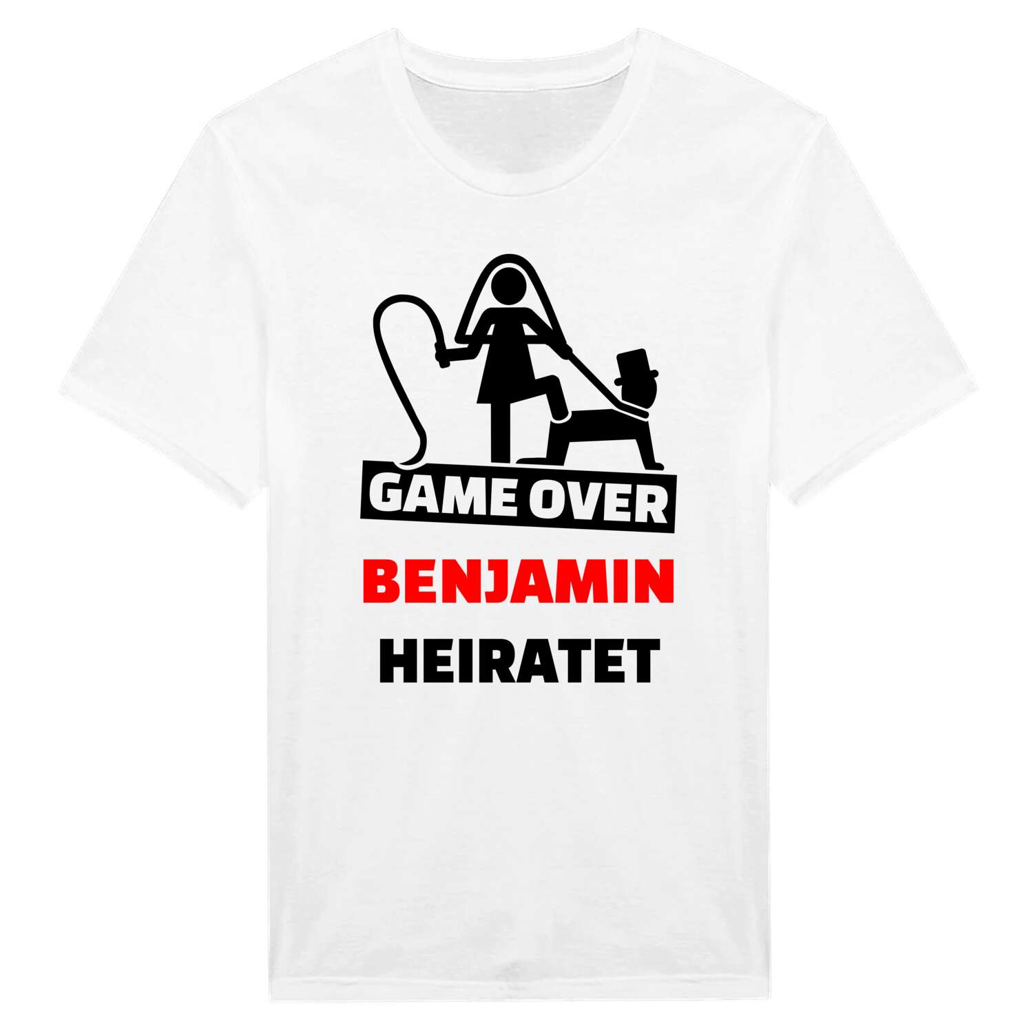 JGA T-Shirt »Game Over« für den Namen »Benjamin«