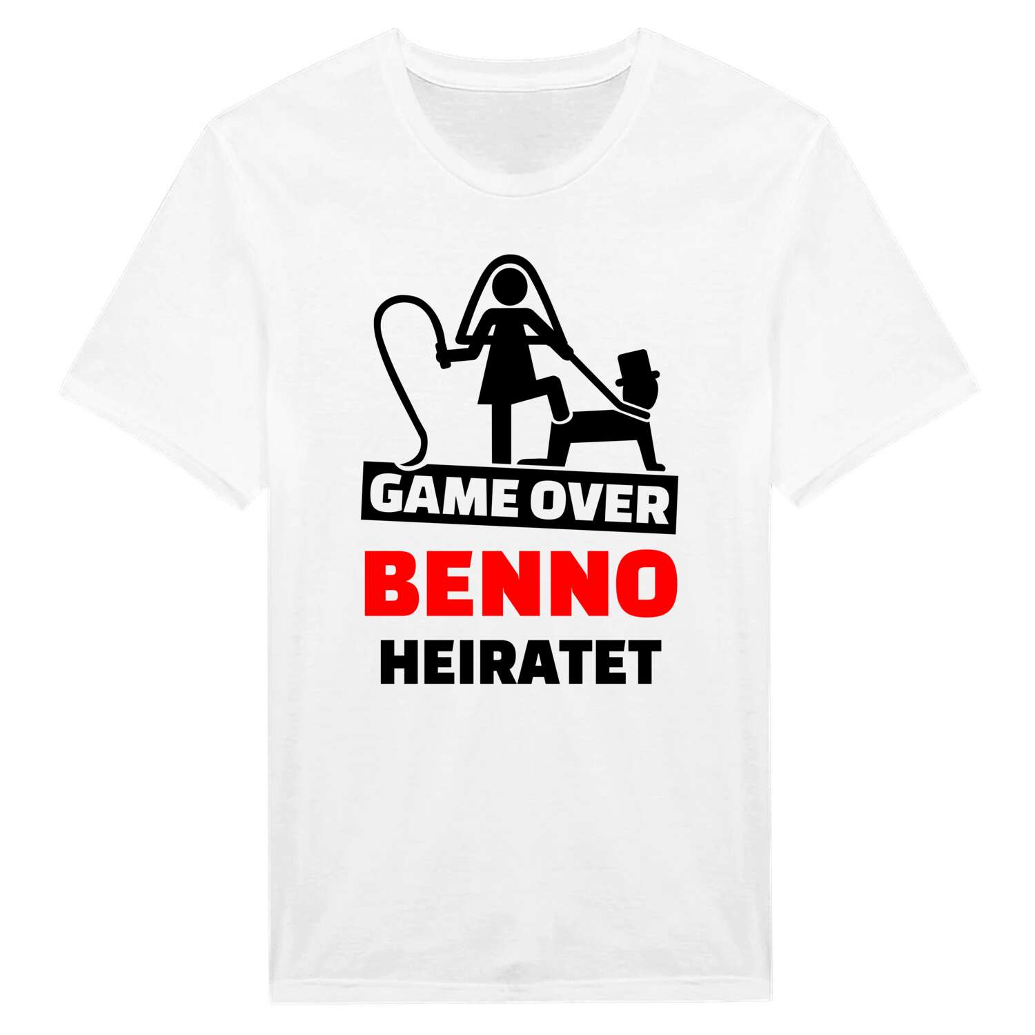 JGA T-Shirt »Game Over« für den Namen »Benno«