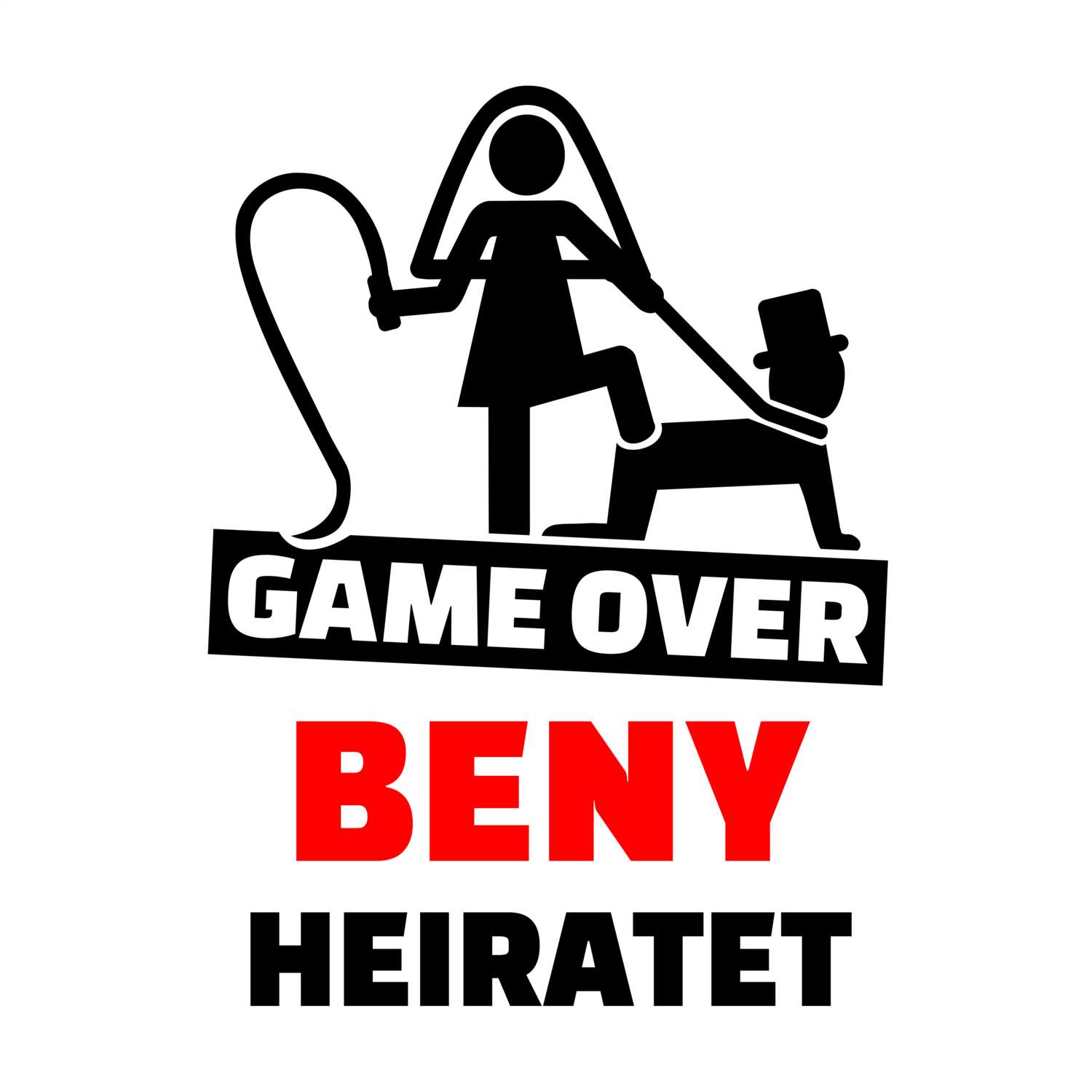 JGA T-Shirt »Game Over« für den Namen »Beny«