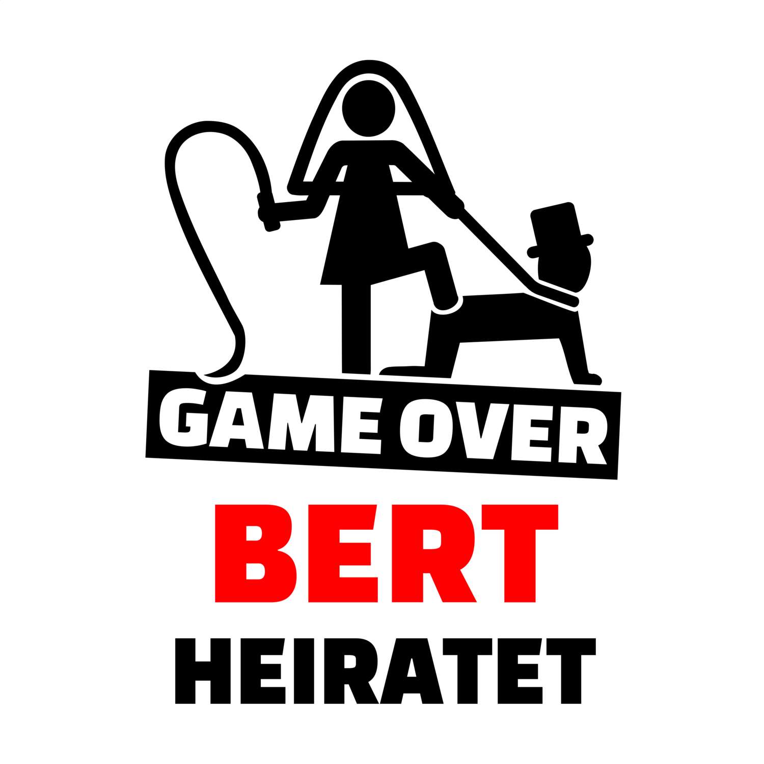 JGA T-Shirt »Game Over« für den Namen »Bert«
