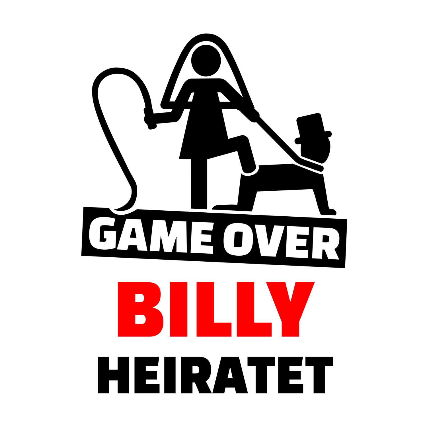 JGA T-Shirt »Game Over« für den Namen »Billy«
