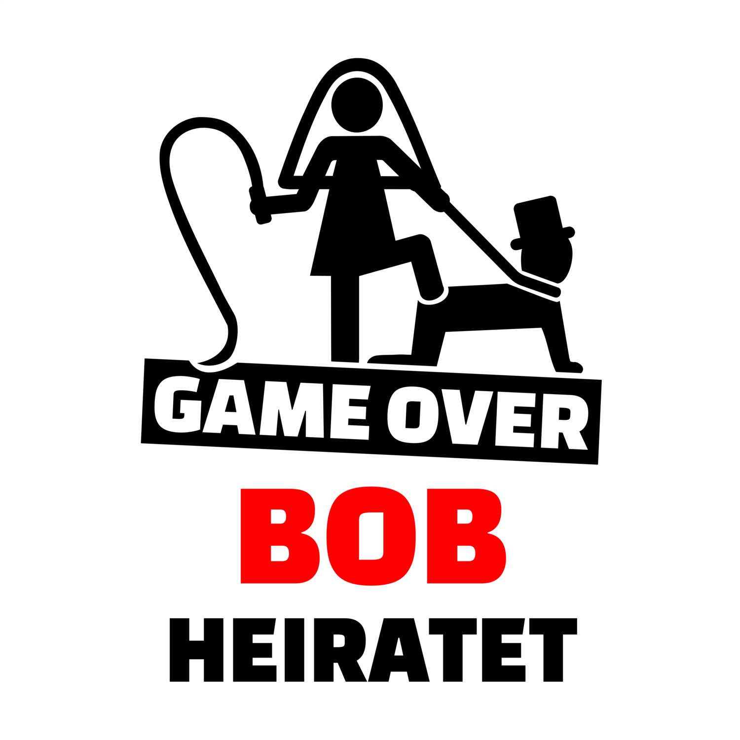 JGA T-Shirt »Game Over« für den Namen »Bob«